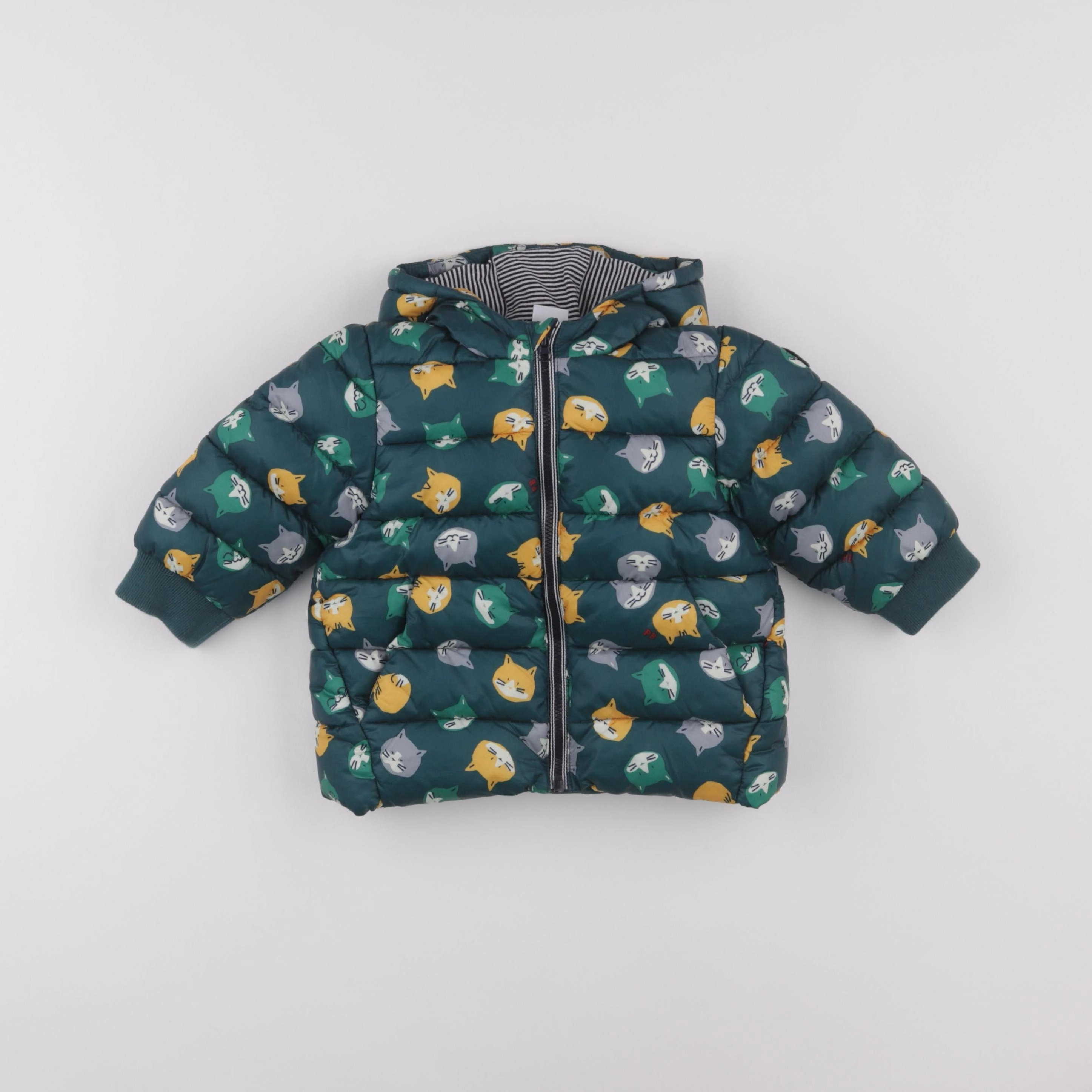 Petit Bateau - doudoune vert - 12 mois