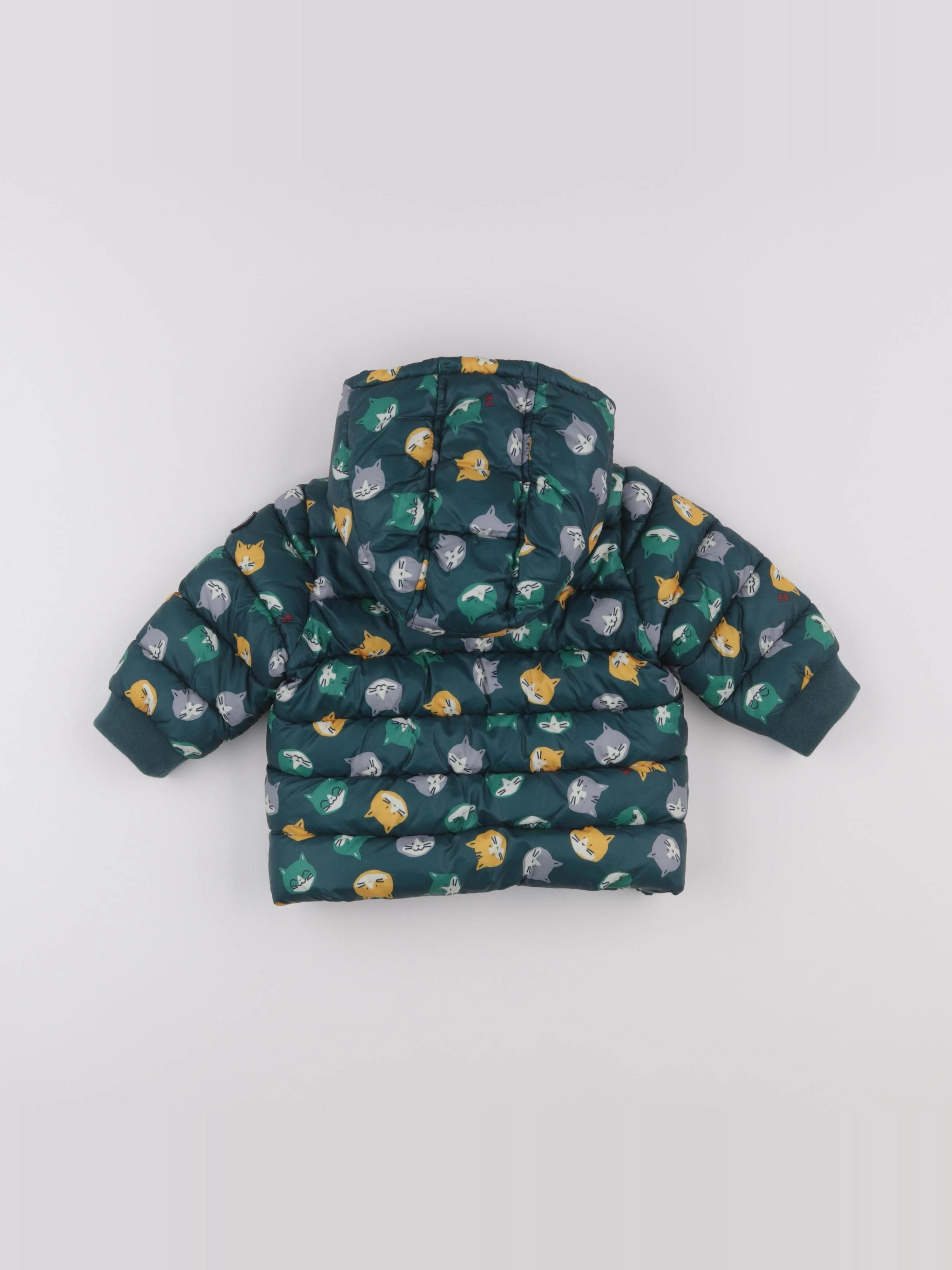 Petit Bateau - doudoune vert - 12 mois