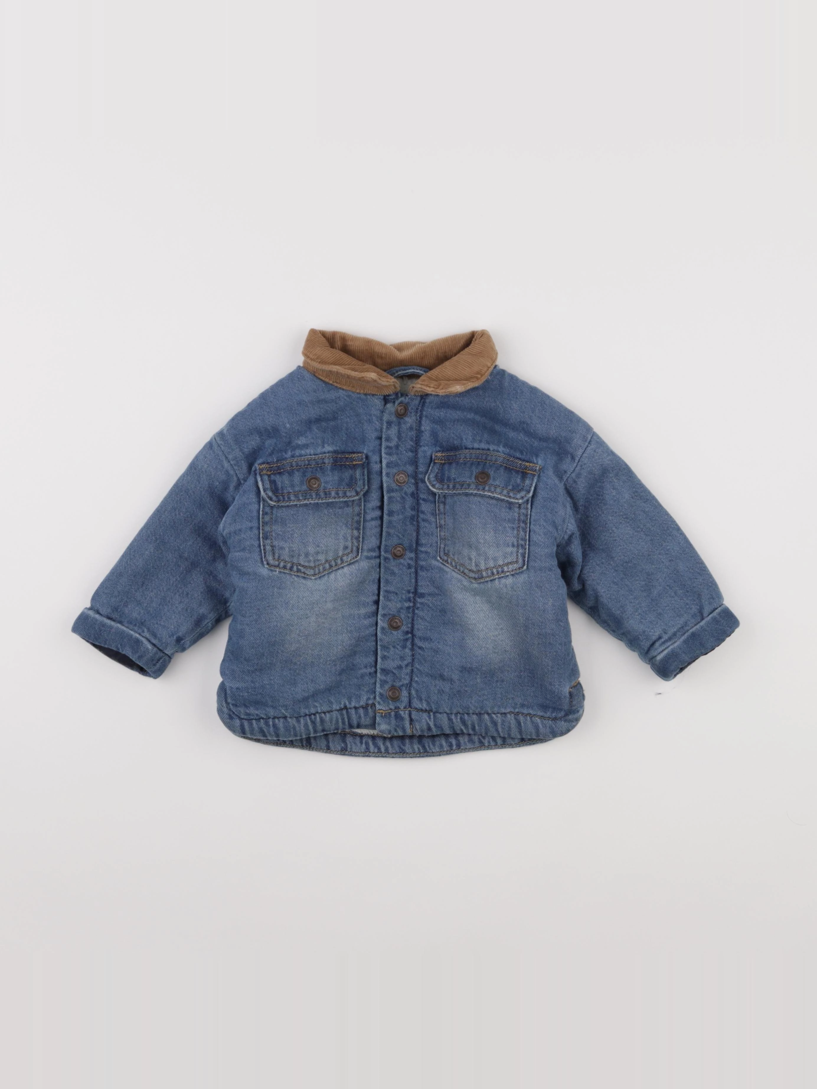 Vertbaudet - veste doublé bleu - 9 mois