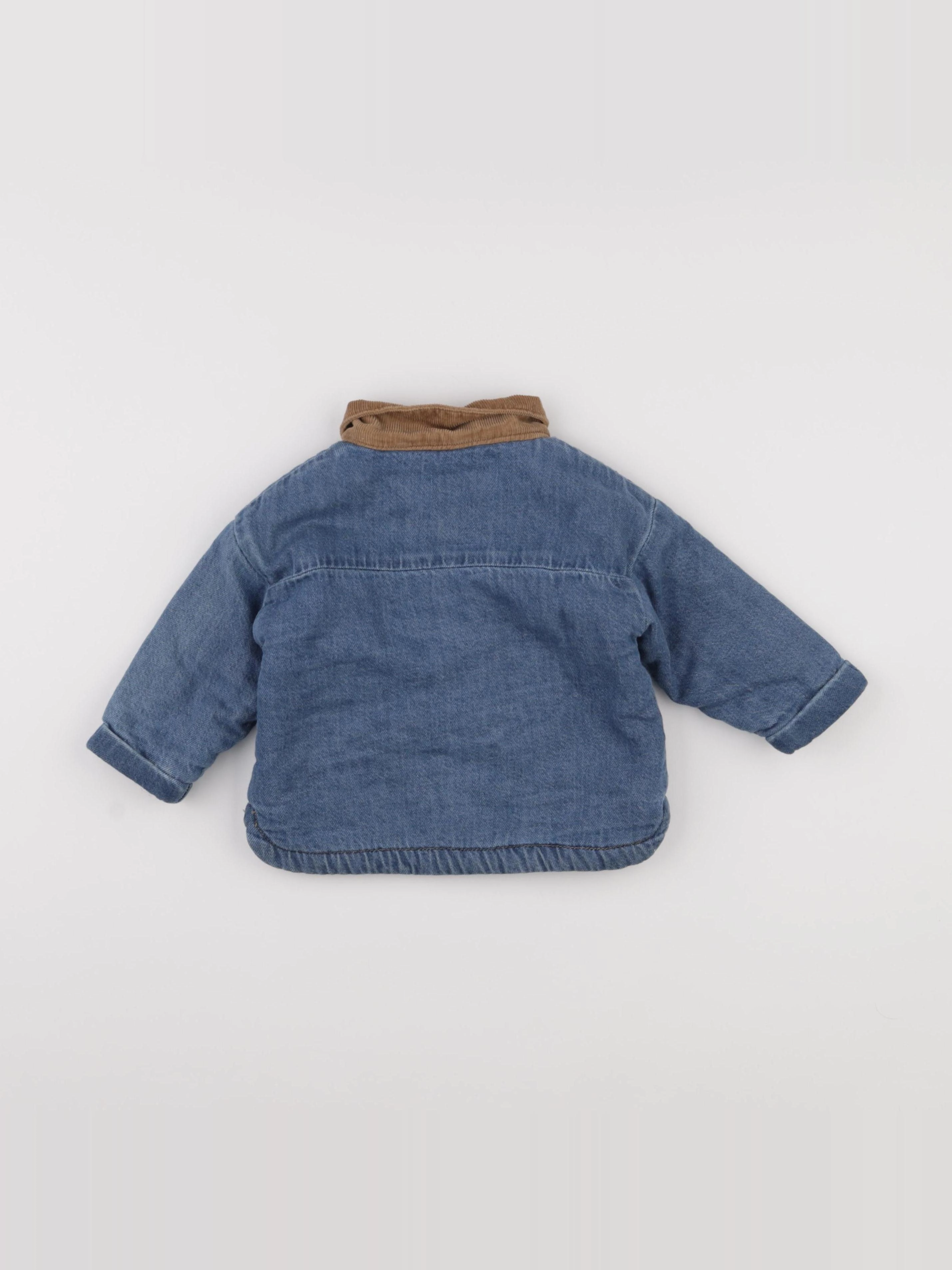 Vertbaudet - veste doublé bleu - 9 mois