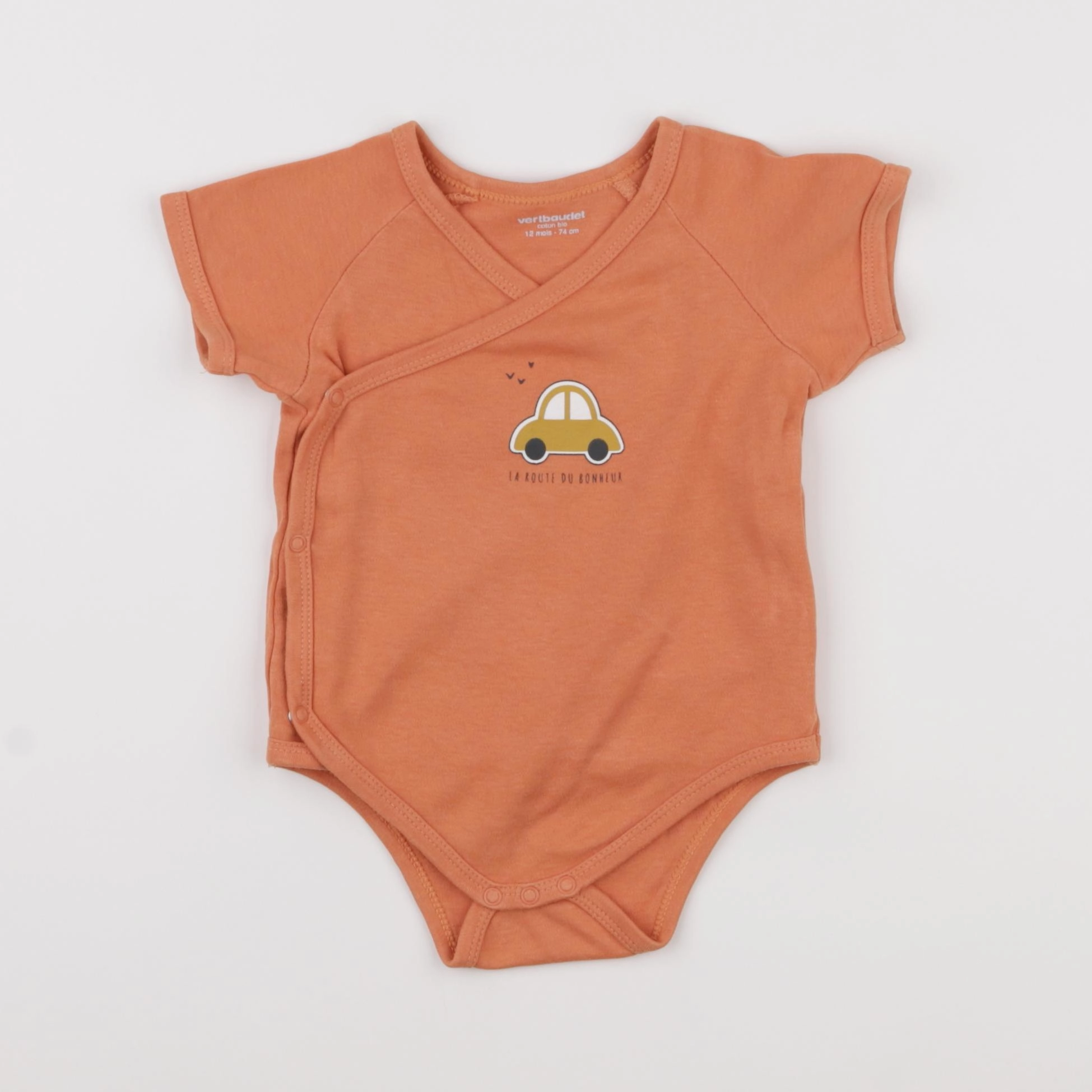 Vertbaudet - body orange - 12 mois