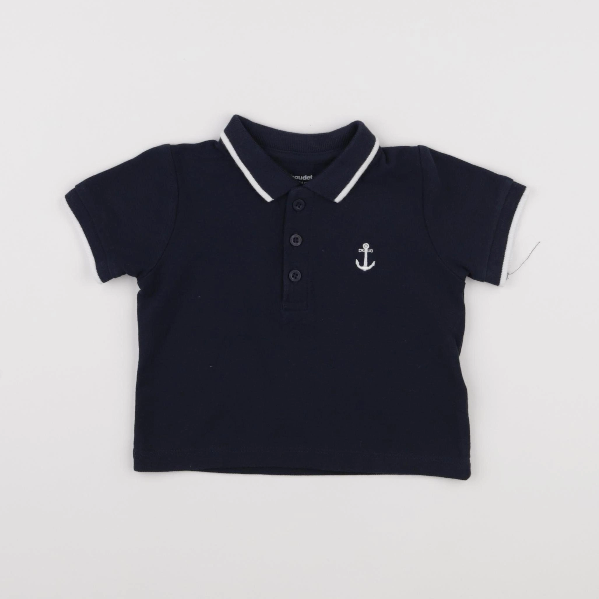 Vertbaudet - polo bleu - 12 mois