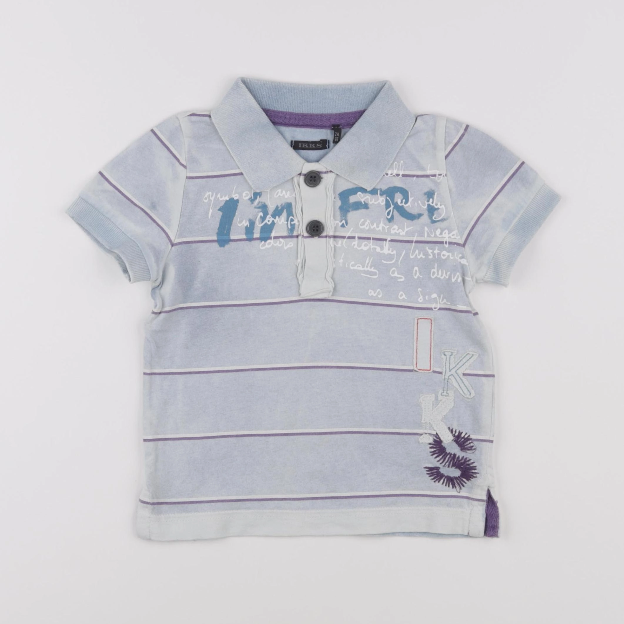 IKKS - polo bleu - 2 ans