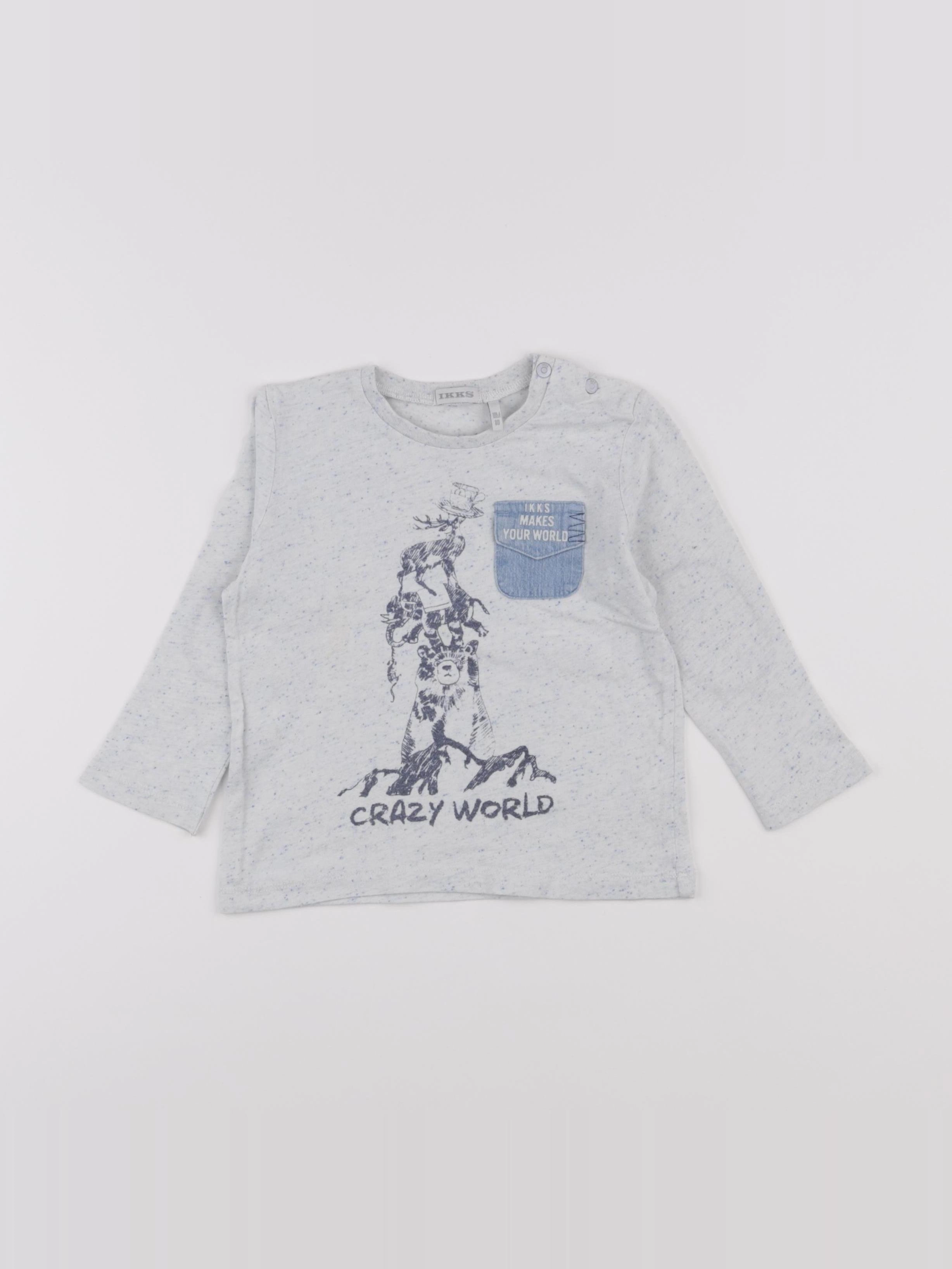 IKKS - tee-shirt bleu - 18 mois