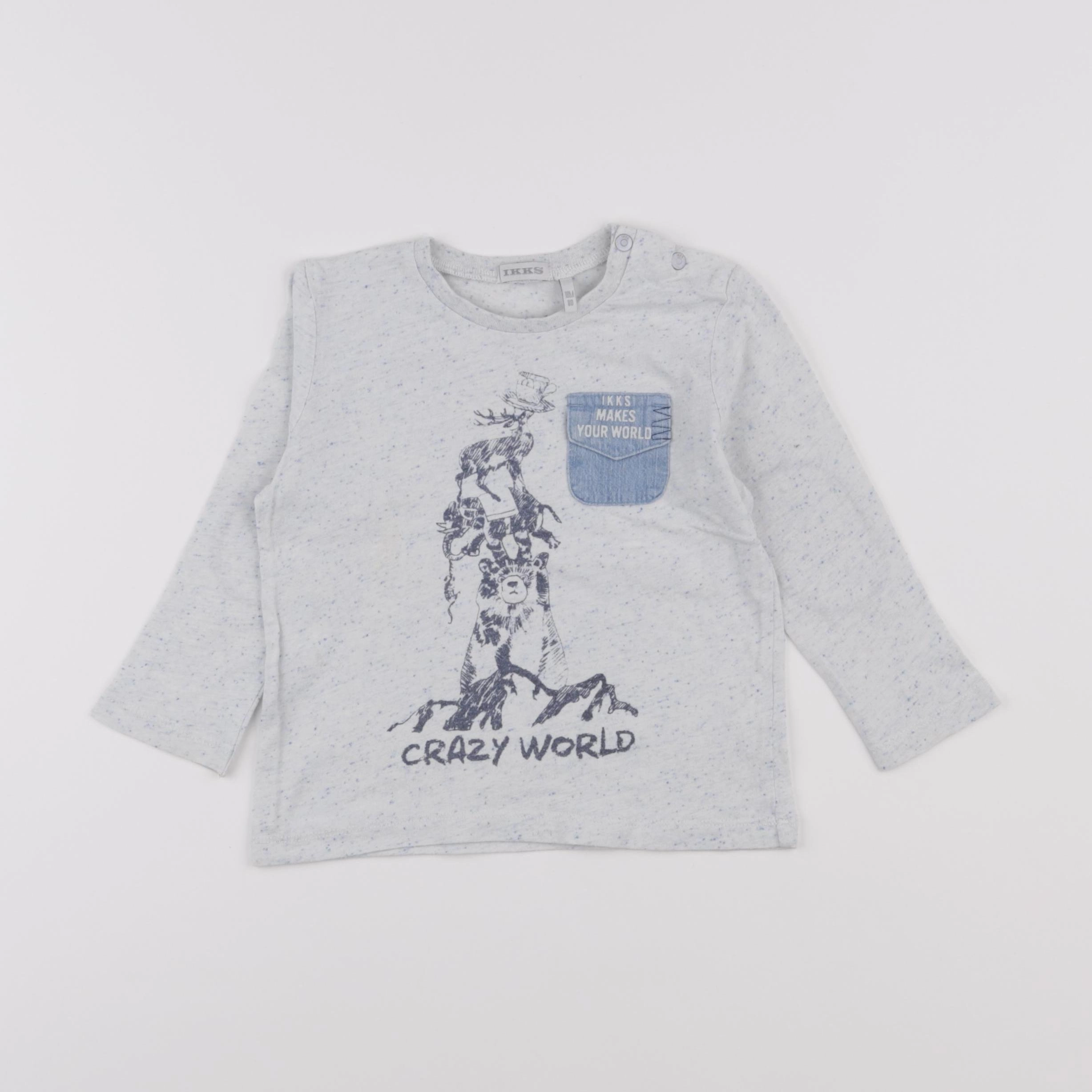 IKKS - tee-shirt bleu - 18 mois