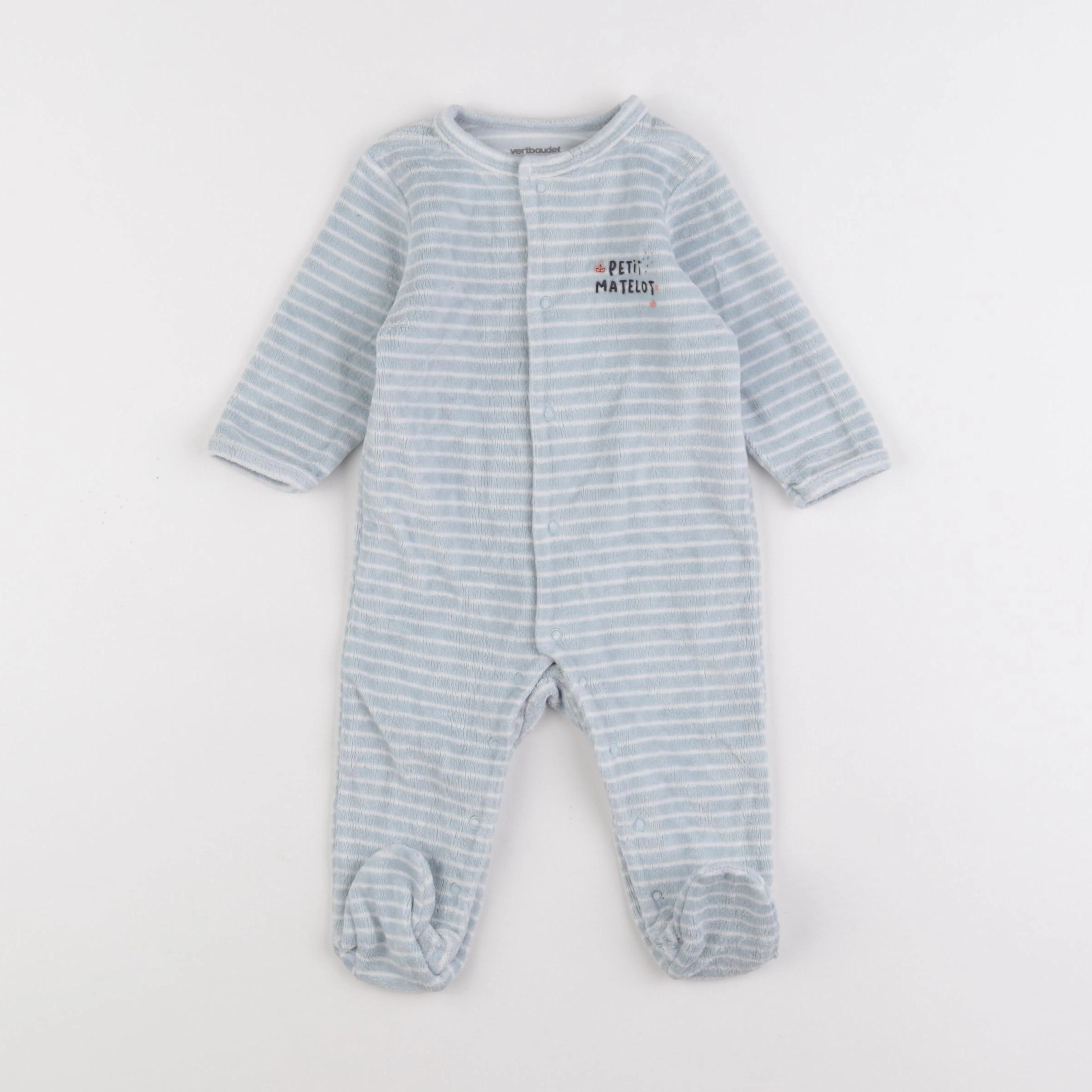 Vertbaudet - pyjama velours vert - 3/6 mois