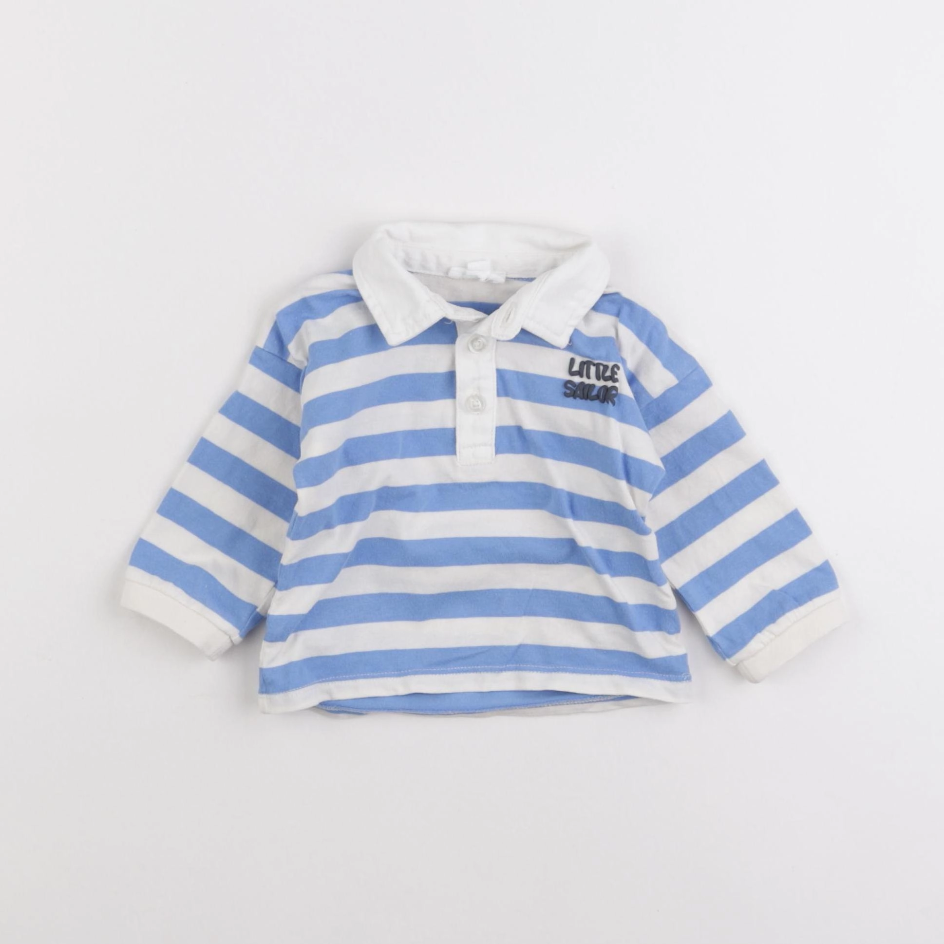 Vertbaudet - polo bleu - 6 mois