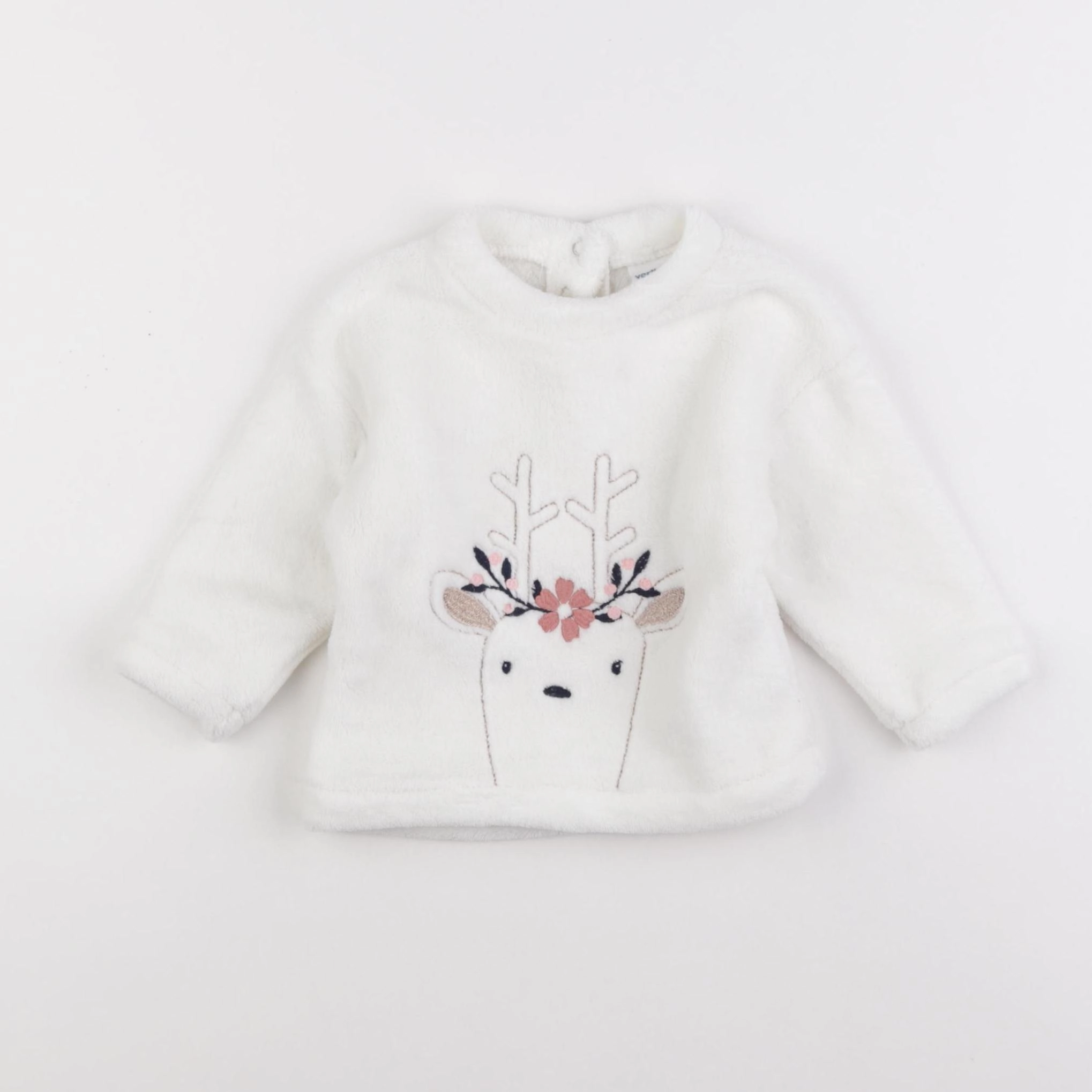 Vertbaudet - sweat blanc - 12 mois