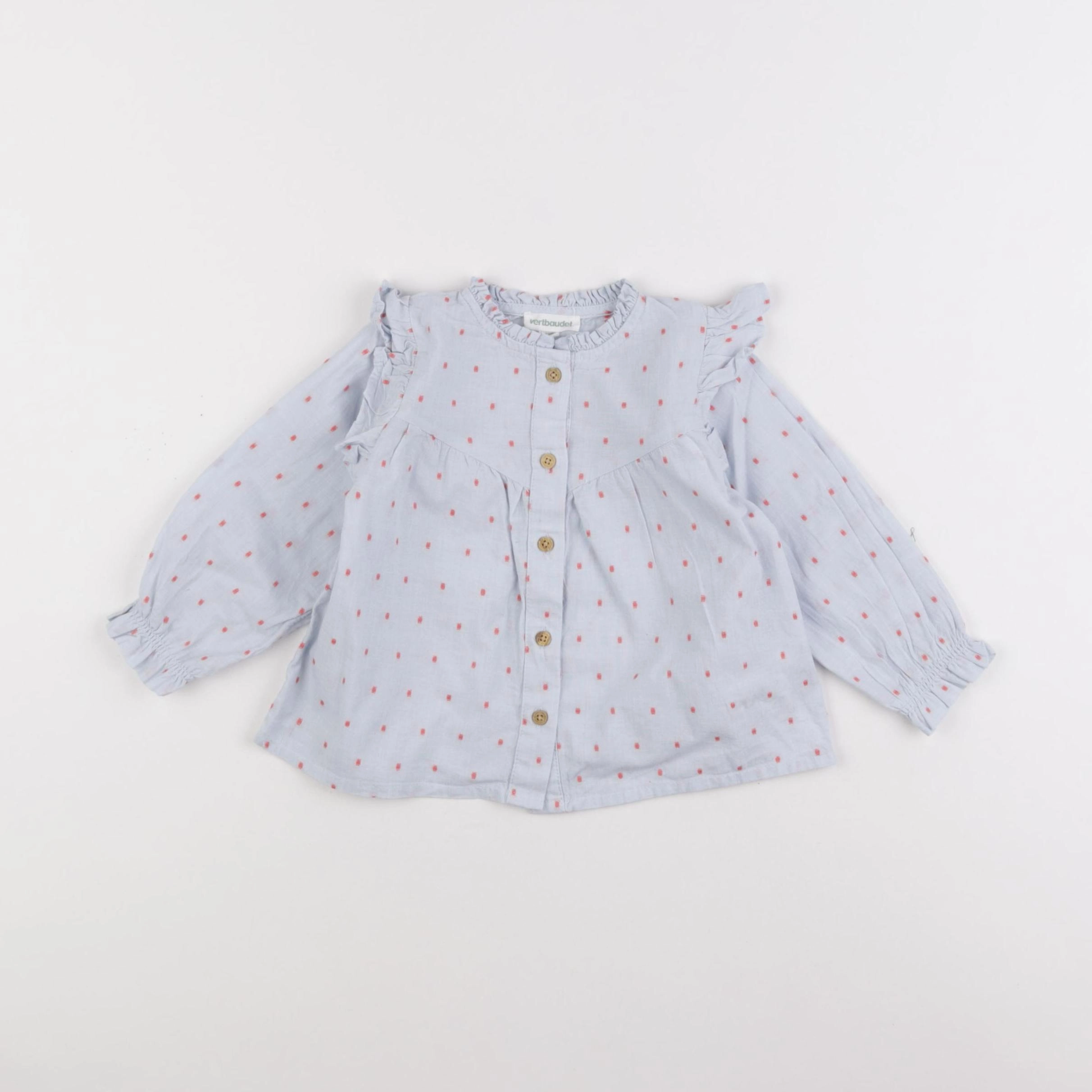 Vertbaudet - blouse bleu - 12 mois