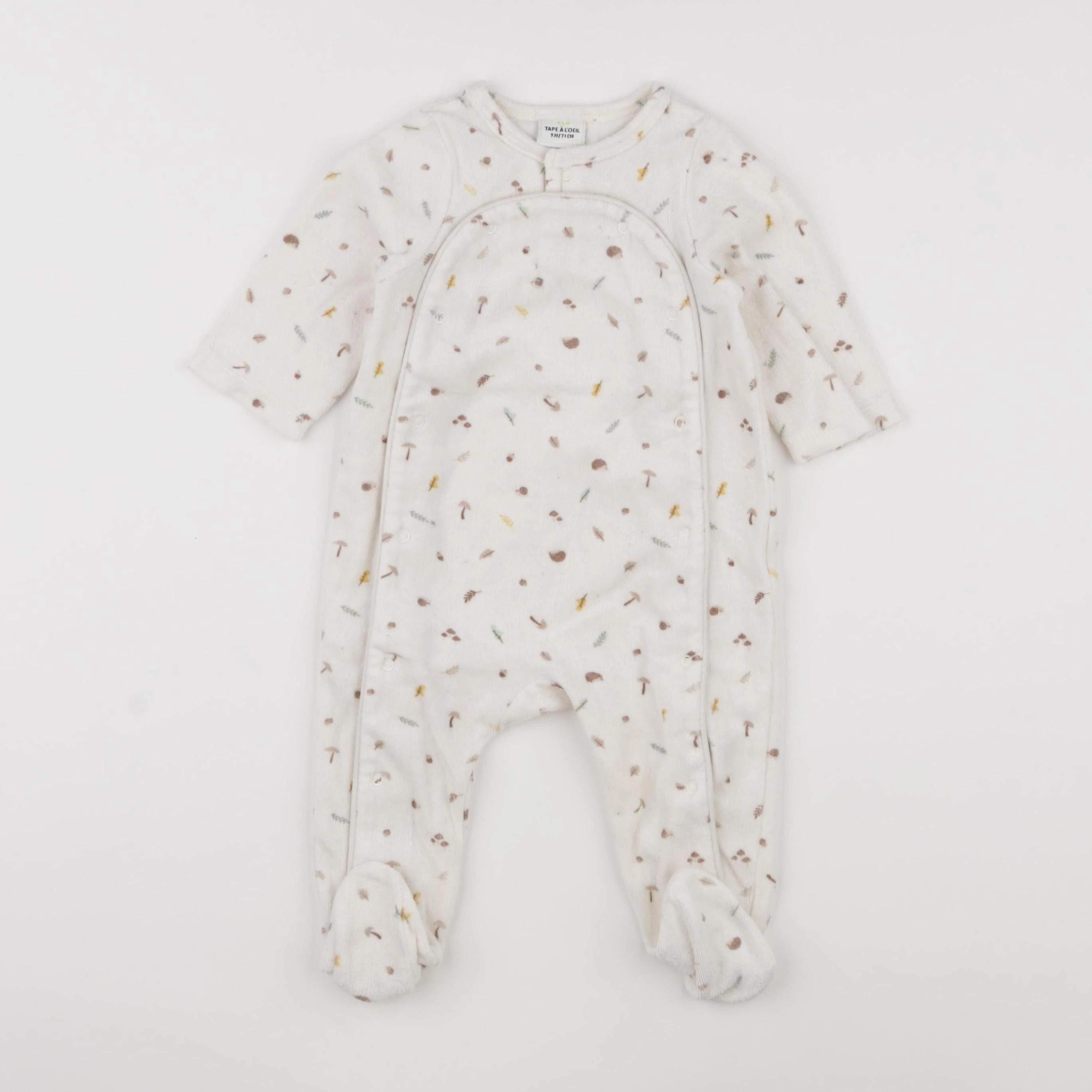 Tape à l'oeil - pyjama velours beige - 9 mois