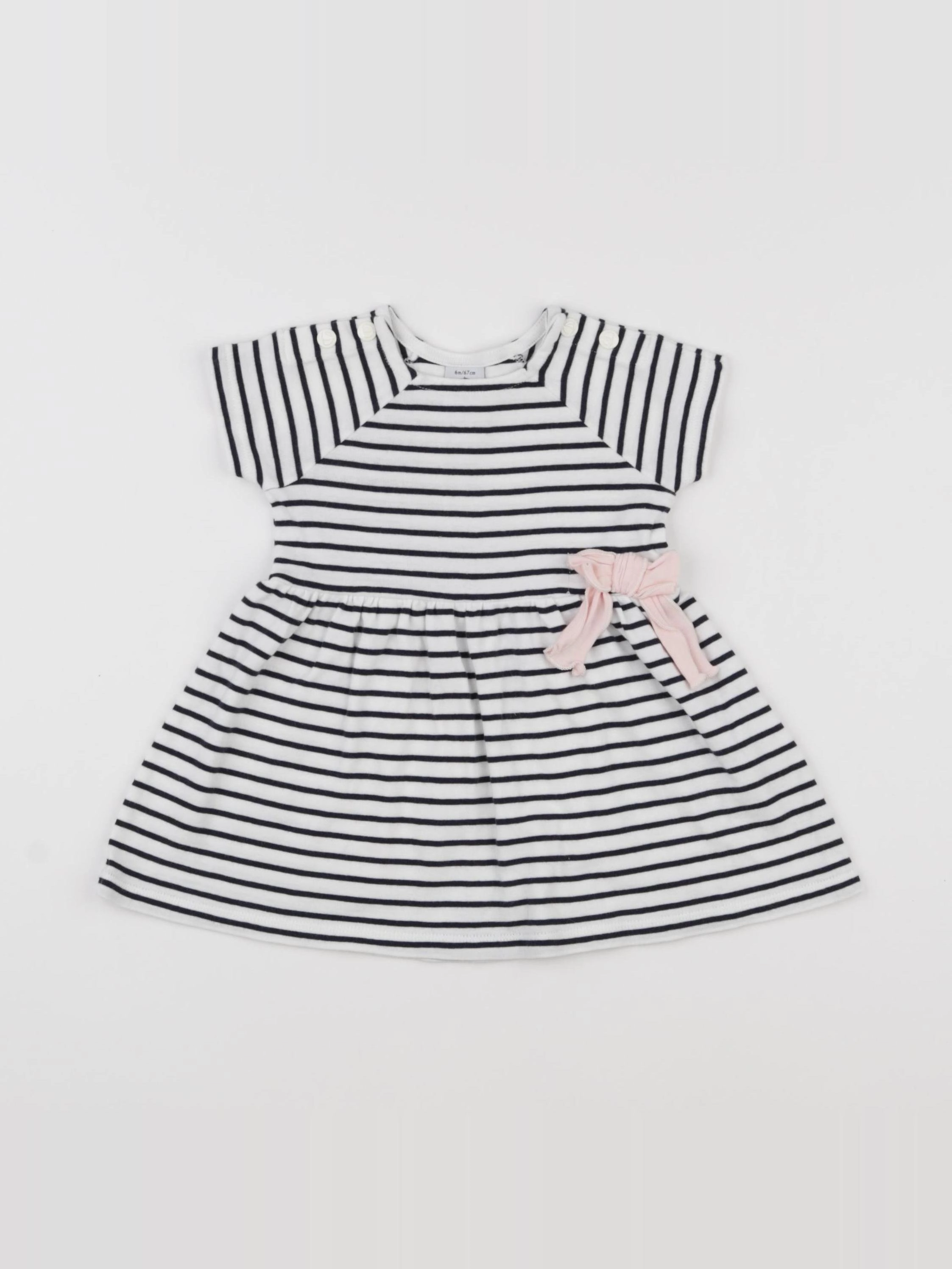 Petit Bateau - robe bleu - 6 mois