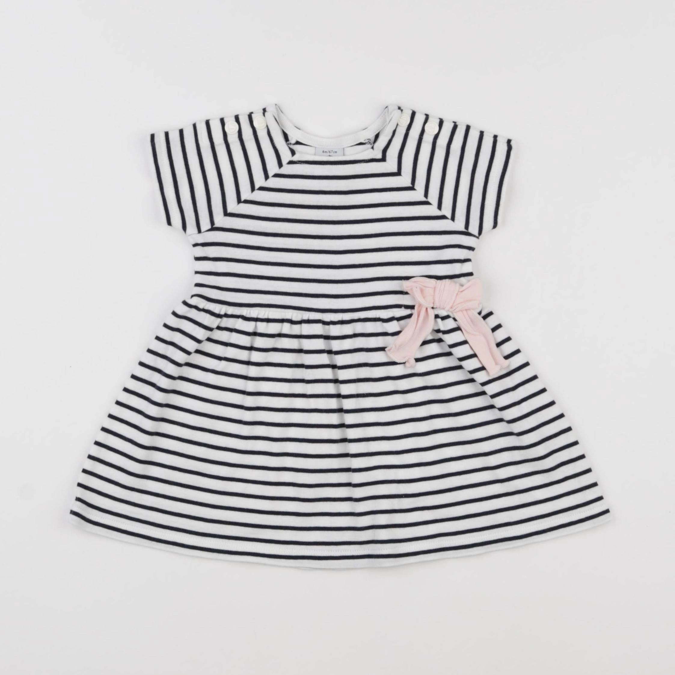 Petit Bateau - robe bleu - 6 mois