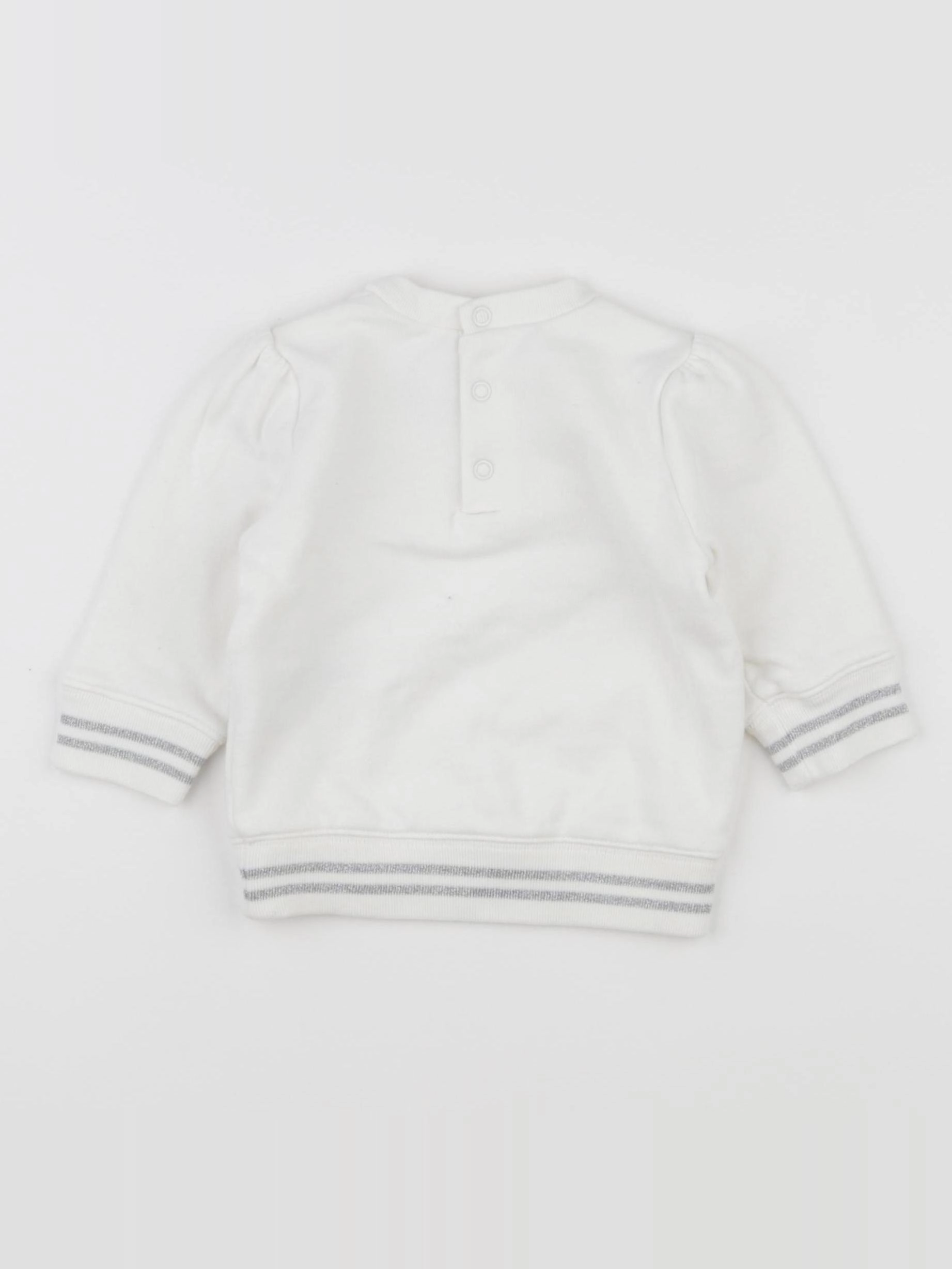 Petit Bateau - sweat blanc - 6 mois