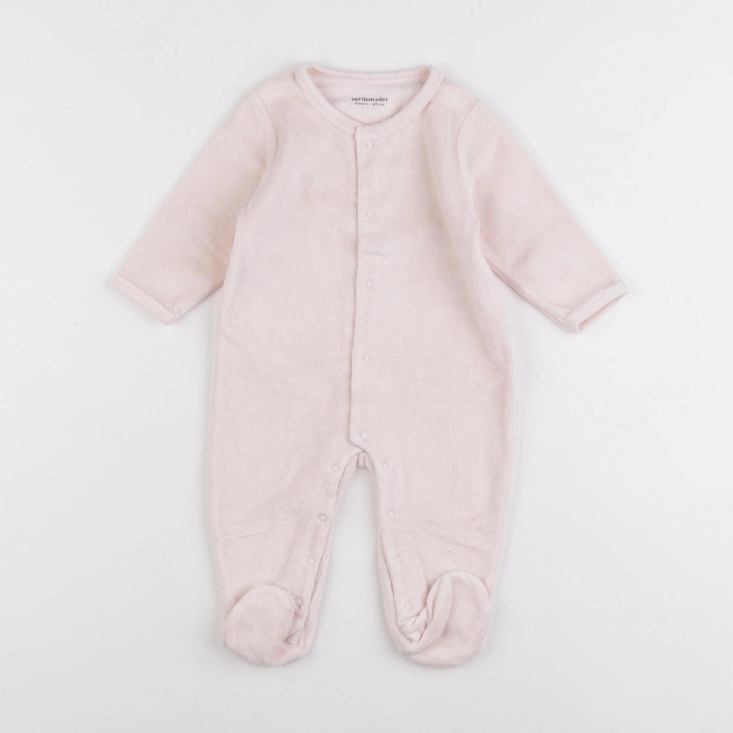 Vertbaudet - pyjama velours rose - 6 mois