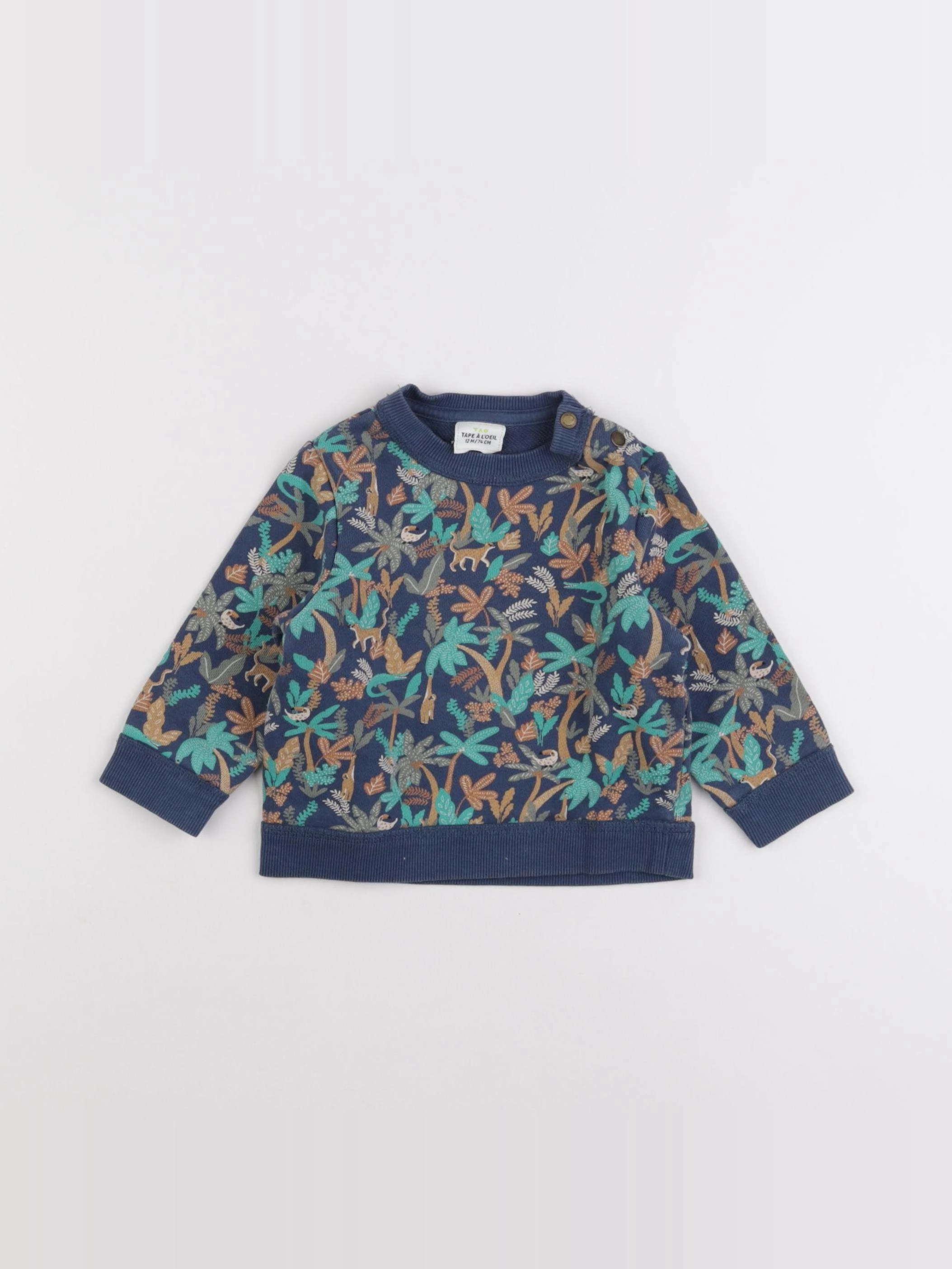 Tape à l'oeil - sweat bleu - 12 mois