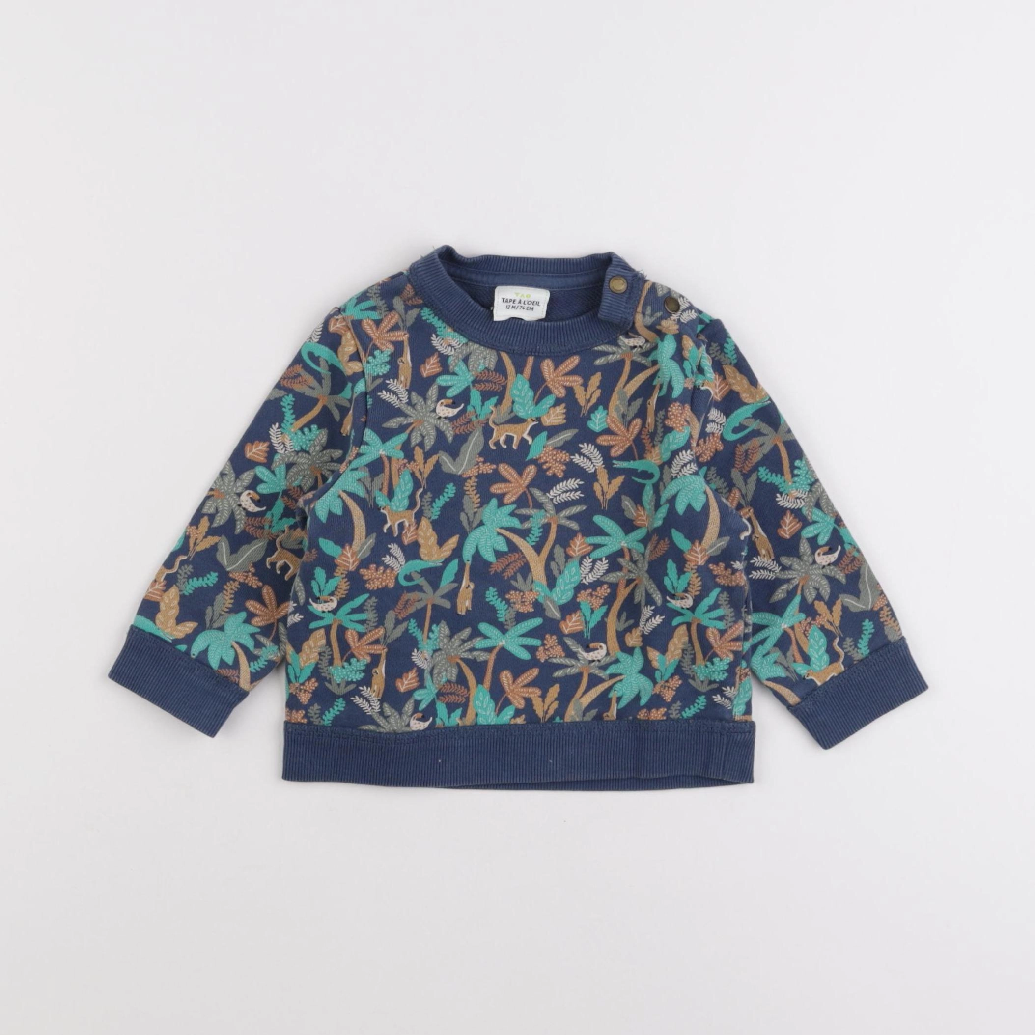 Tape à l'oeil - sweat bleu - 12 mois