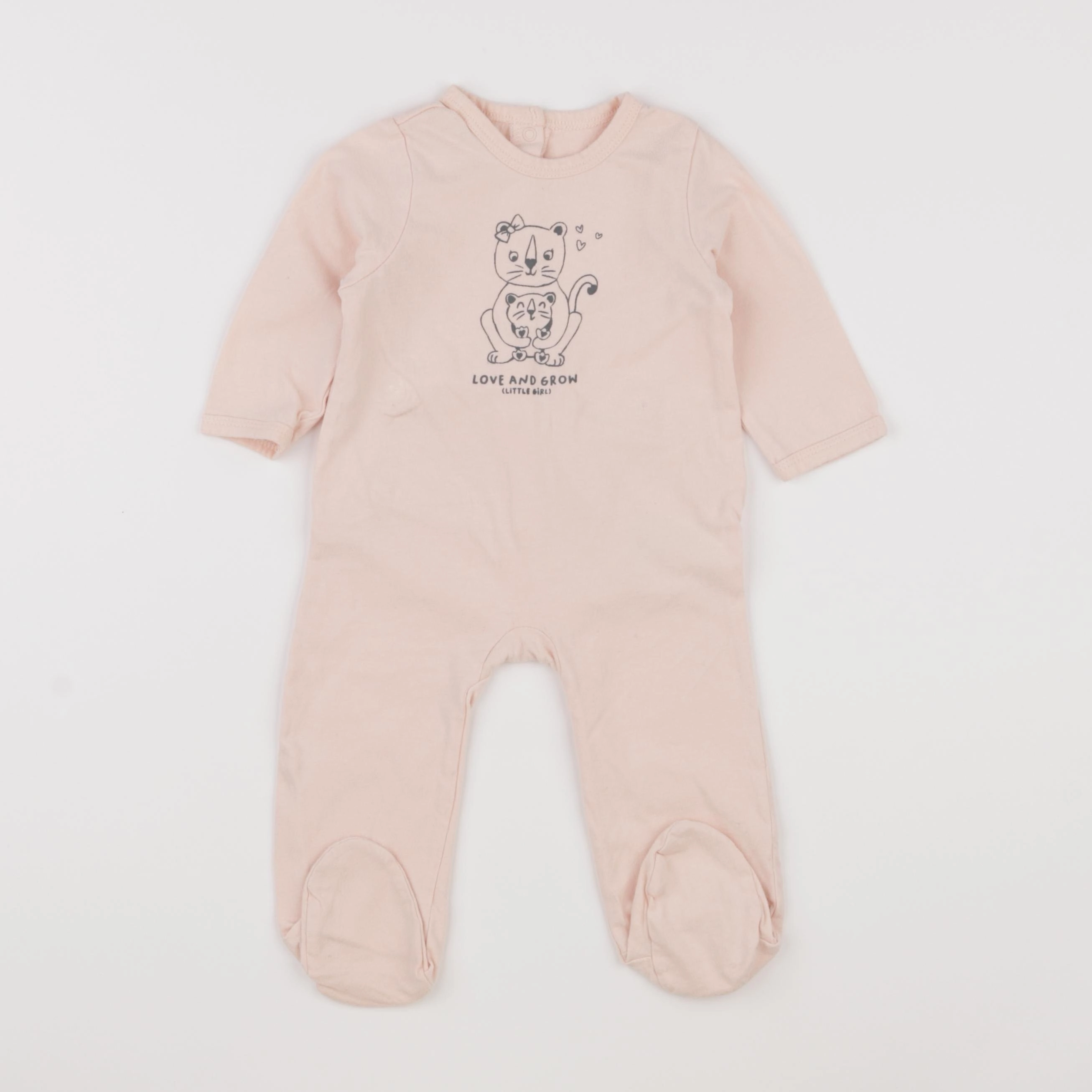 Vertbaudet - pyjama coton rose - 9 mois