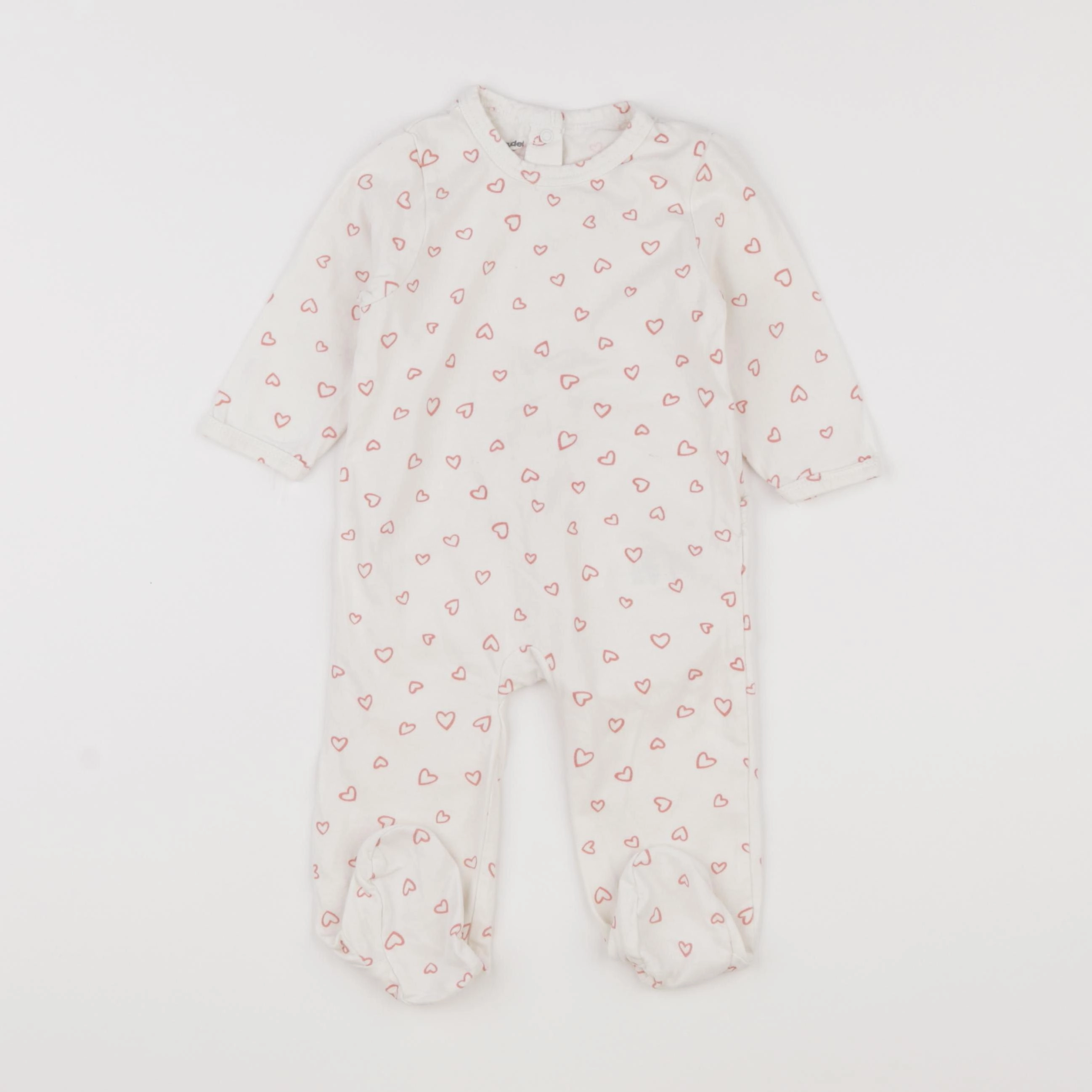 Vertbaudet - pyjama coton blanc - 9 mois