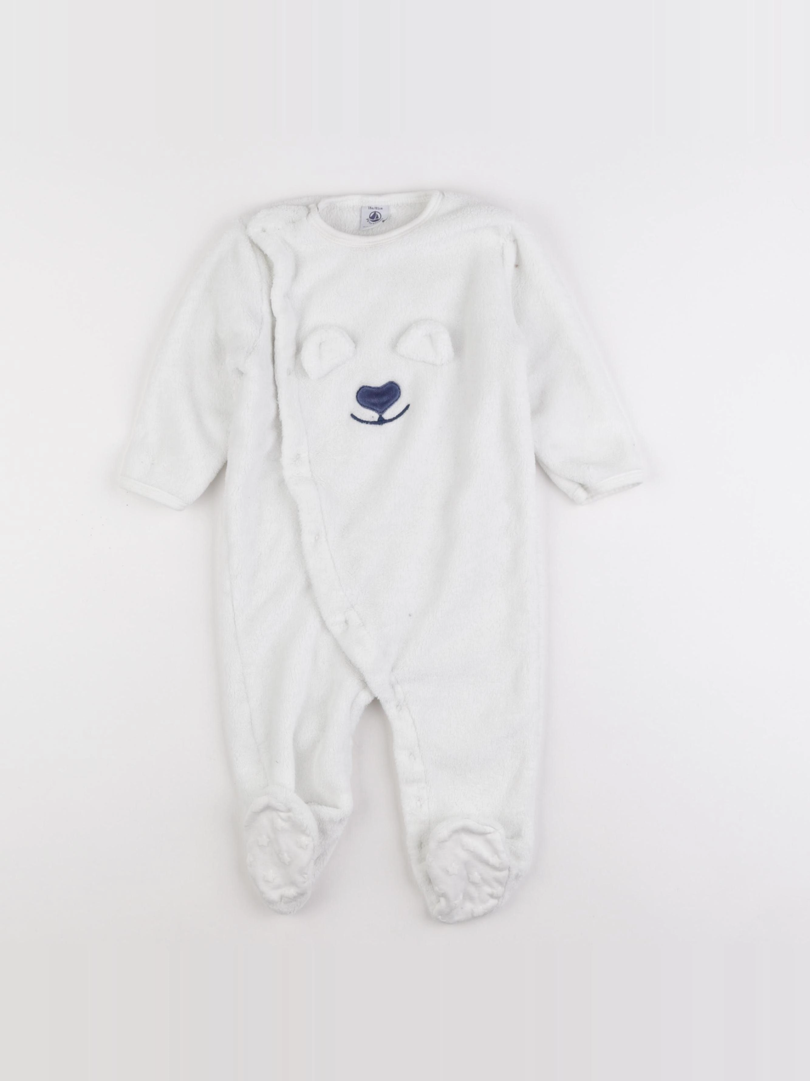 Petit Bateau - sur-pyjama blanc - 18 mois