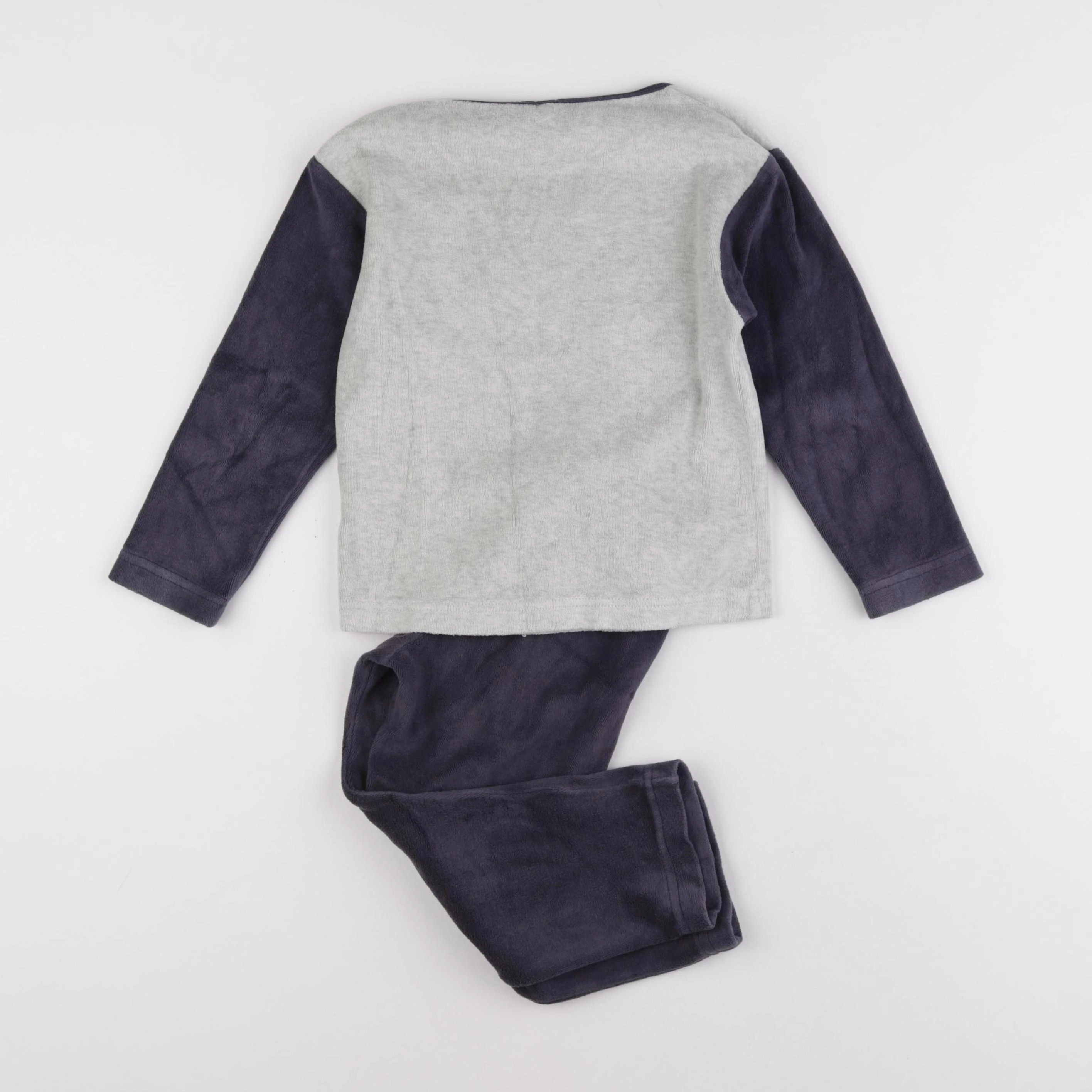 Petit Bateau - pyjama velours bleu - 4 ans