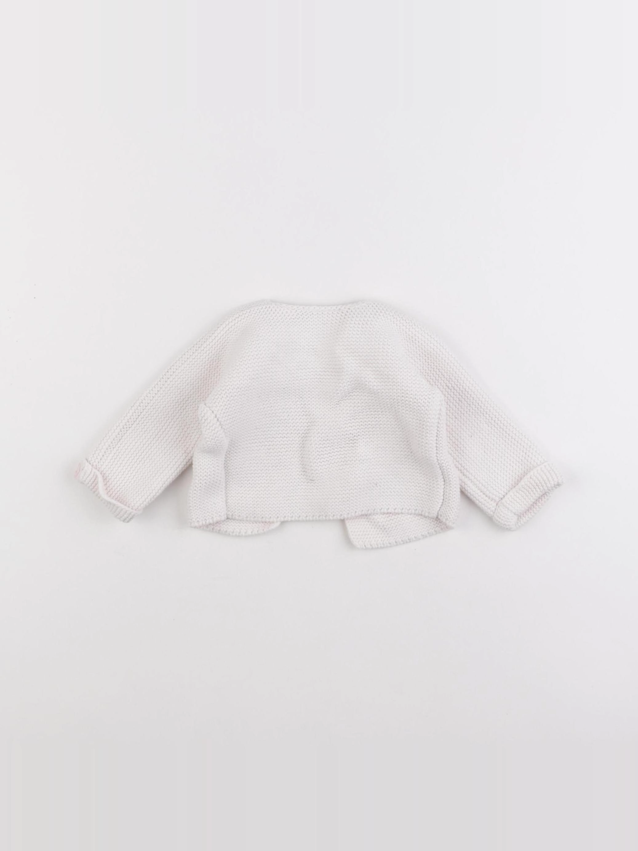 Petit Bateau - gilet blanc - 6 mois