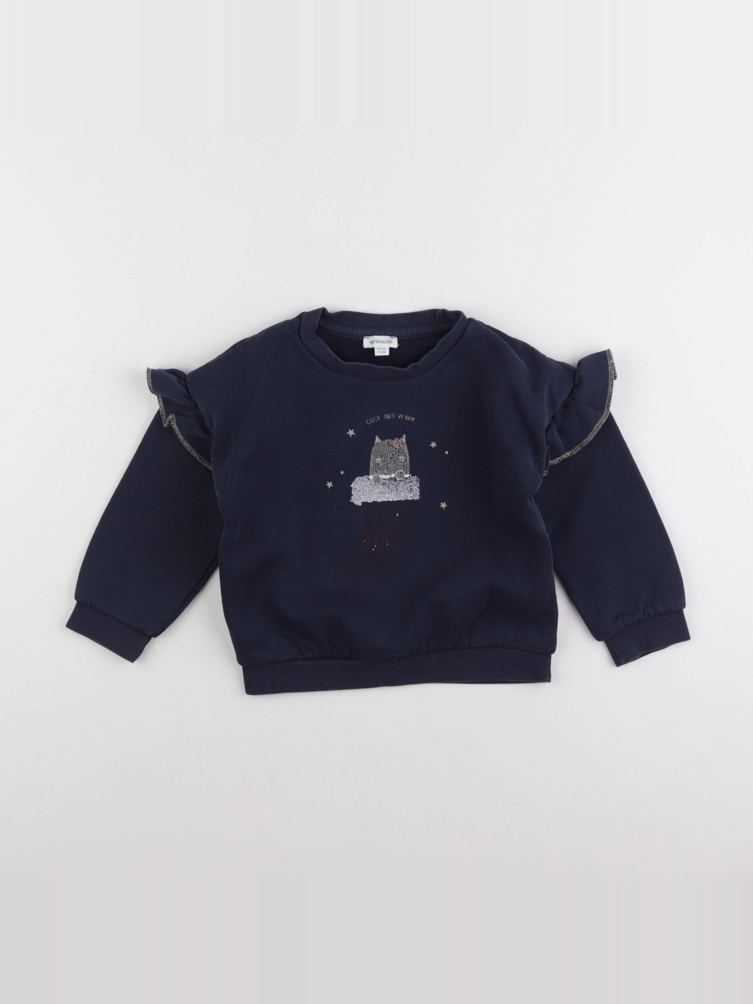 Vertbaudet - sweat bleu - 4 ans