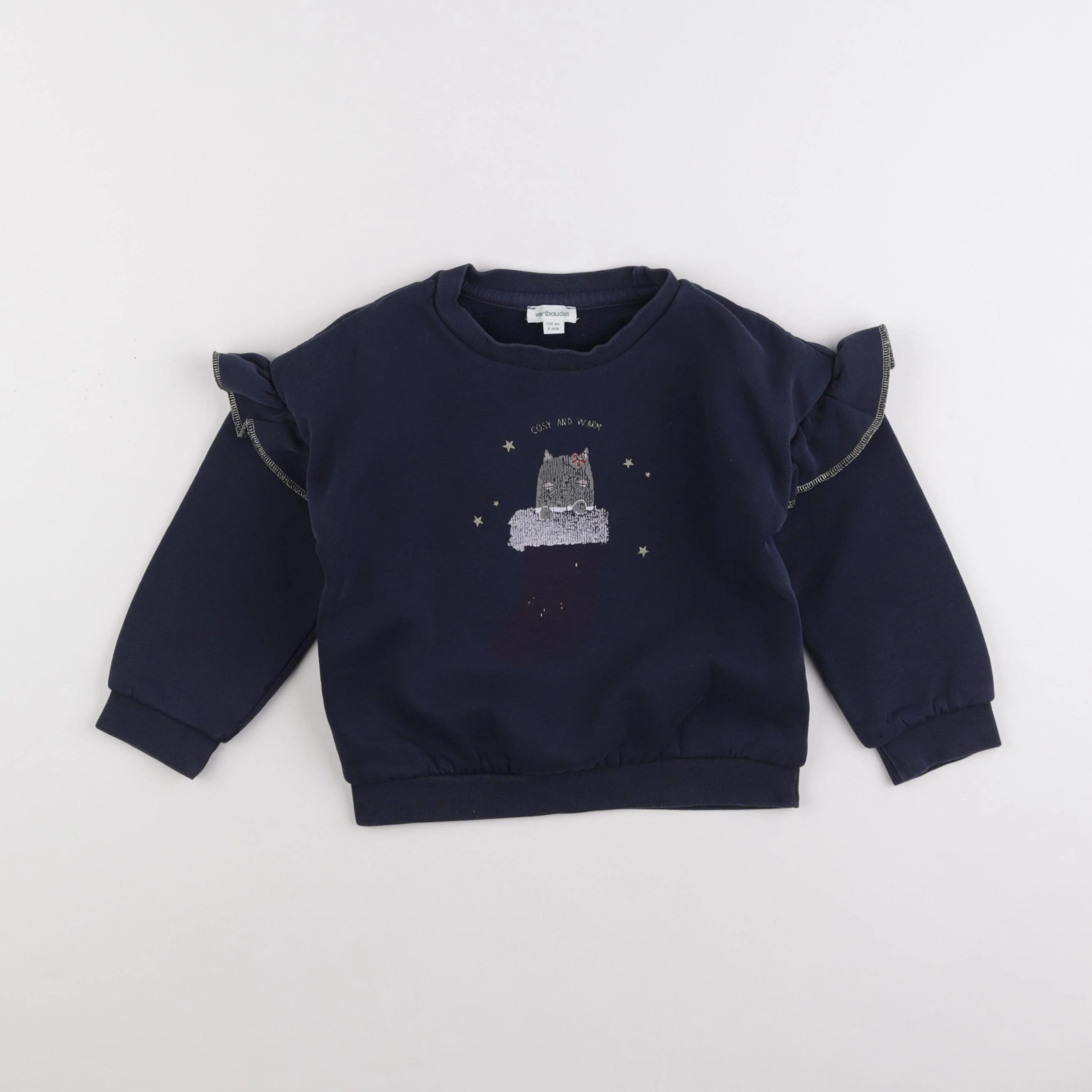 Vertbaudet - sweat bleu - 4 ans