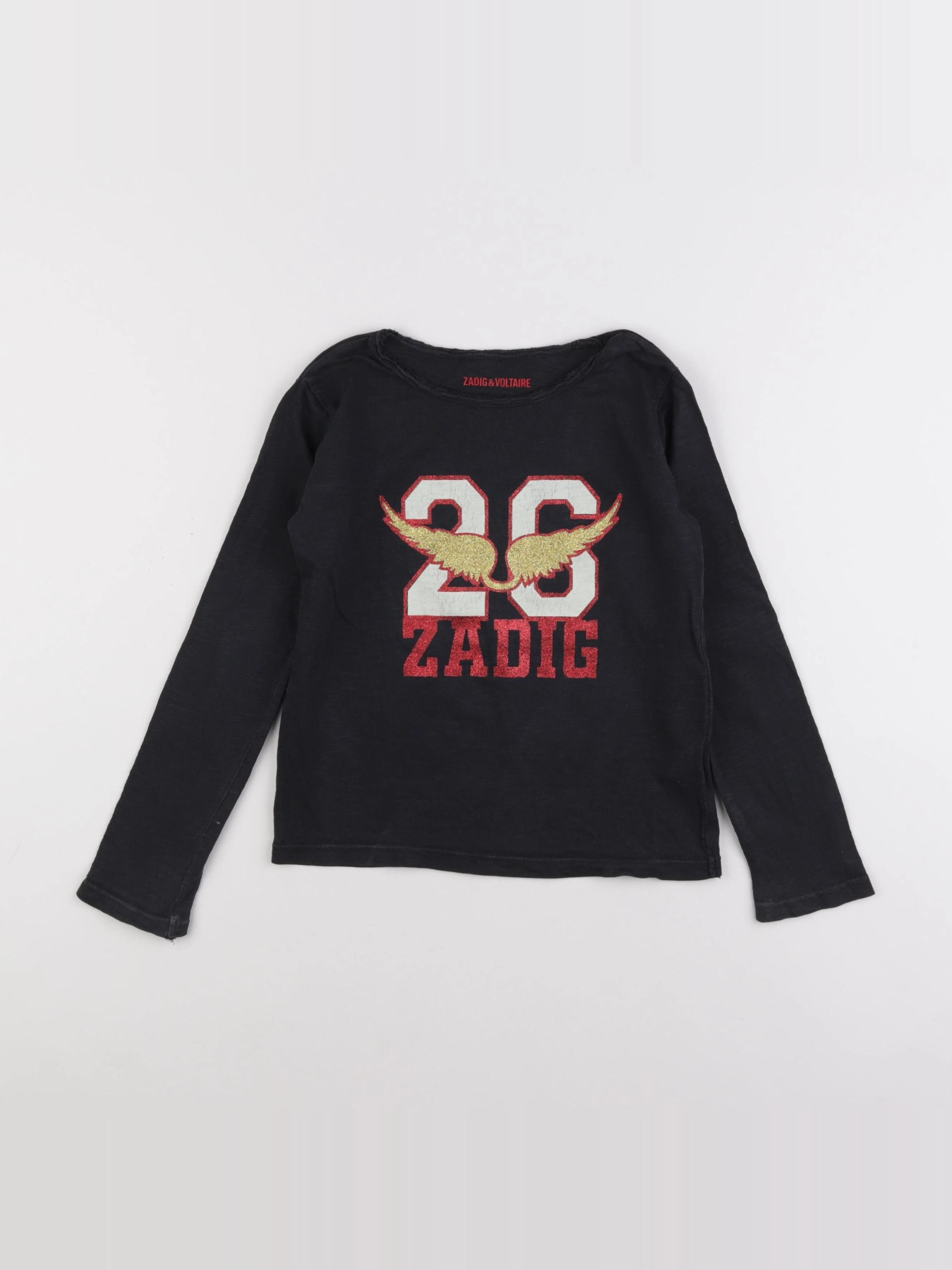 Zadig & Voltaire - tee-shirt or, noir - 6 ans