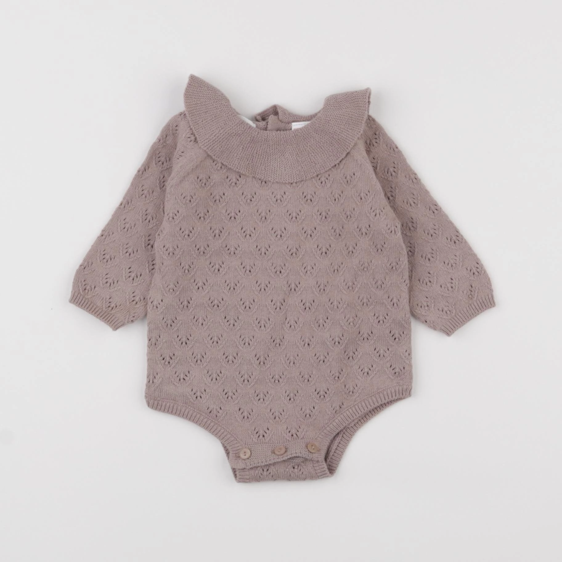 Zara - body à col marron - 0/1 mois