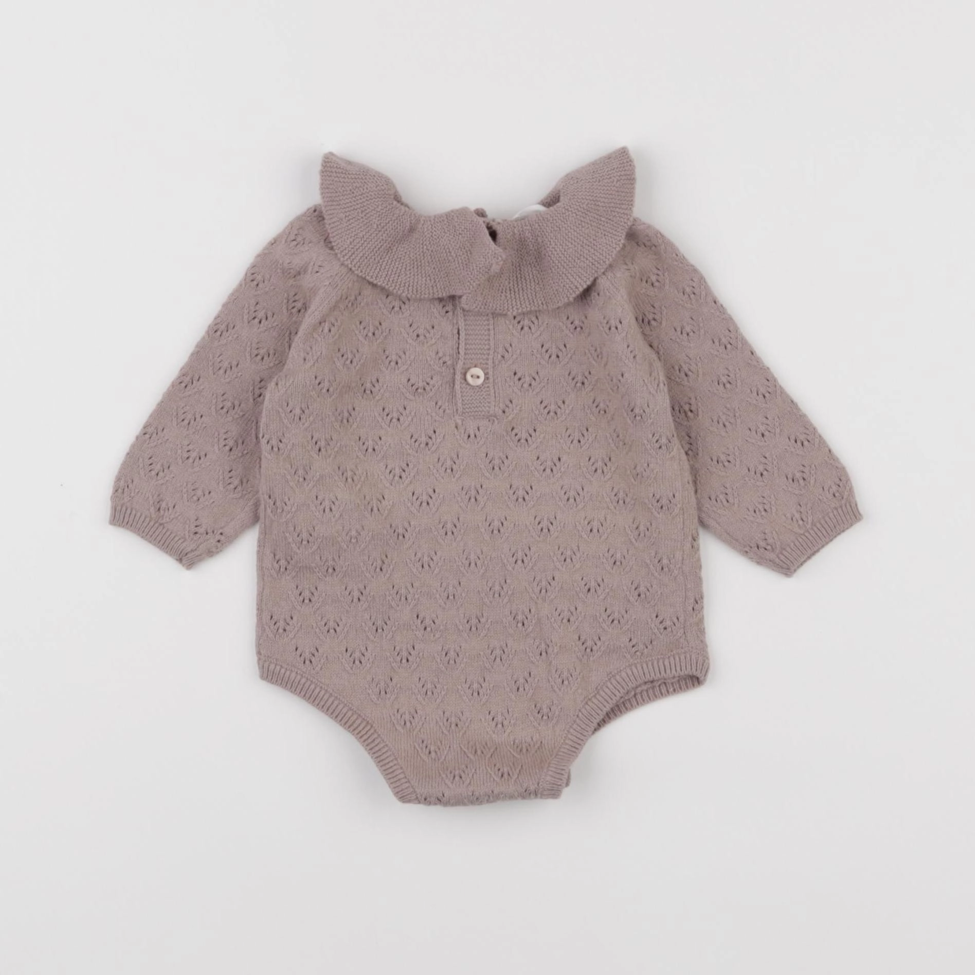 Zara - body à col marron - 0/1 mois