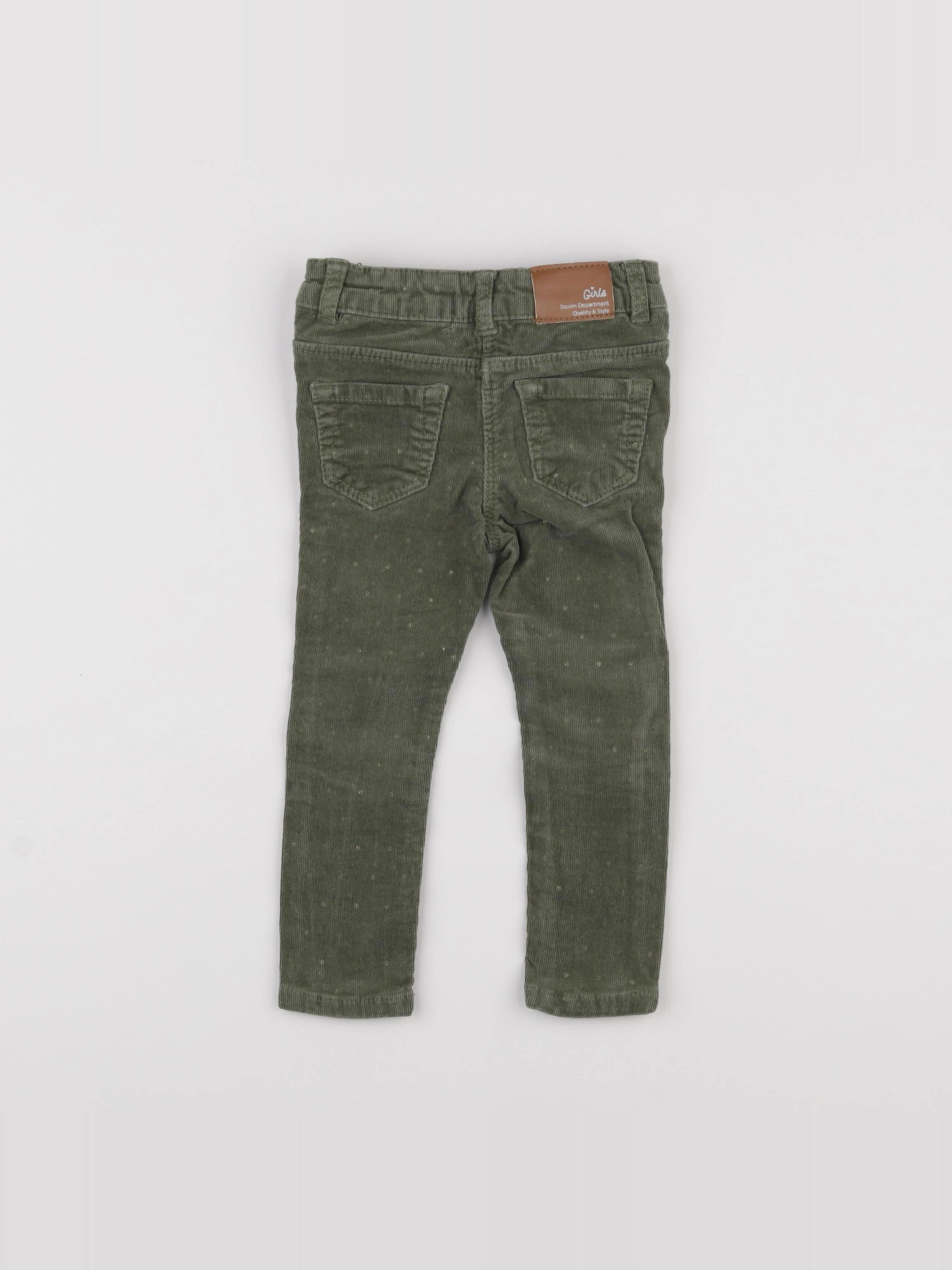 Vertbaudet - pantalon vert, or - 2 ans
