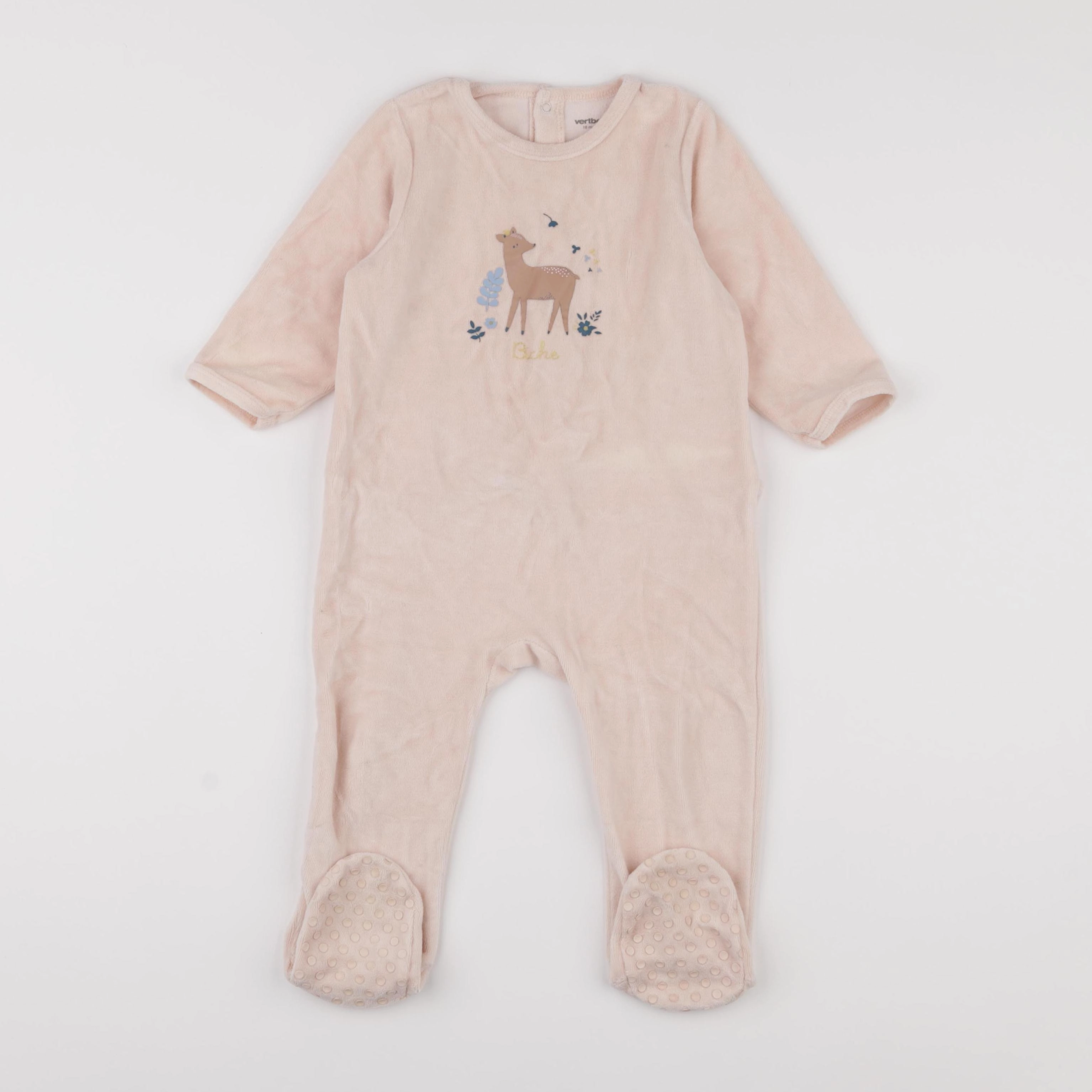 Vertbaudet - pyjama velours rose - 18 mois