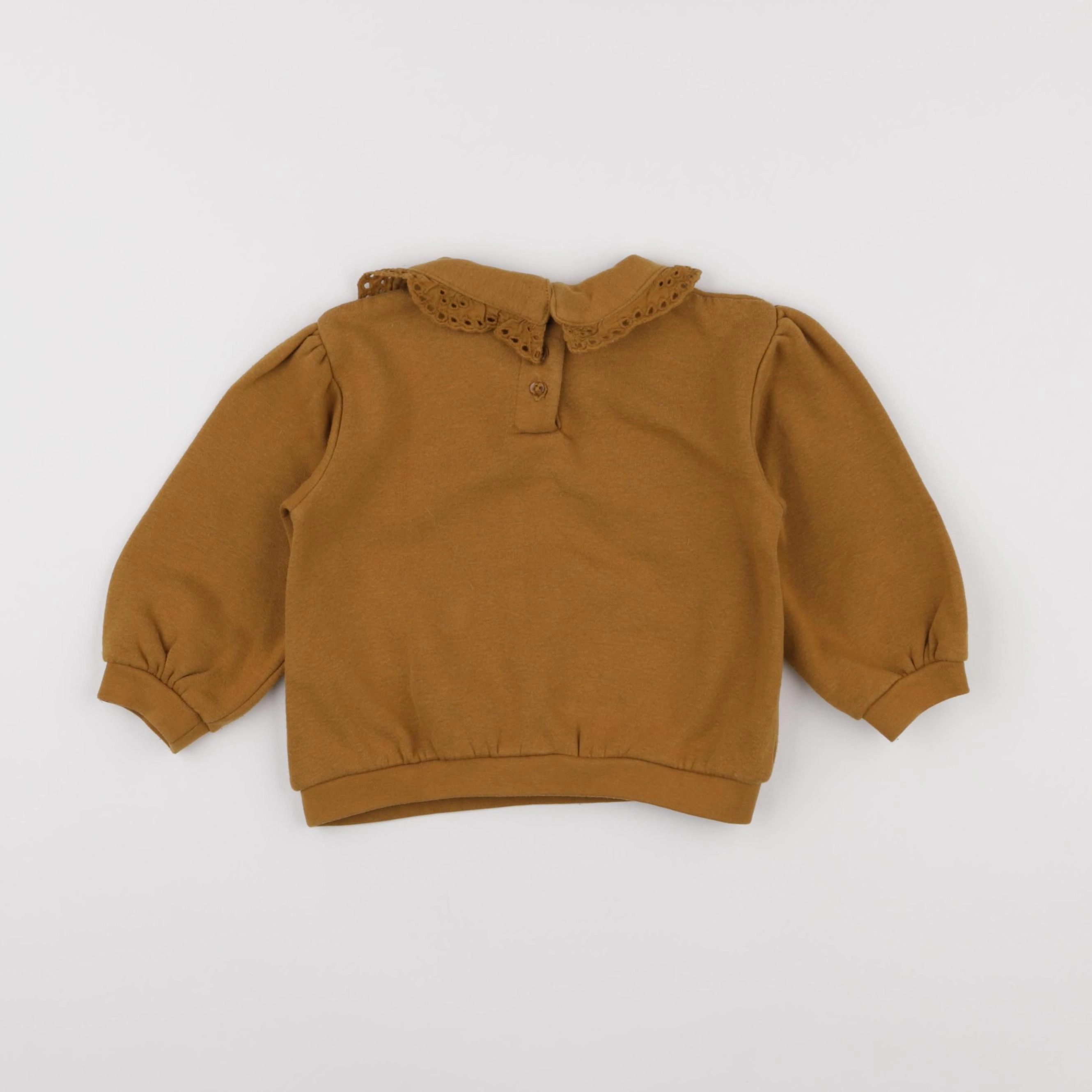 Vertbaudet - sweat marron, or - 2 ans