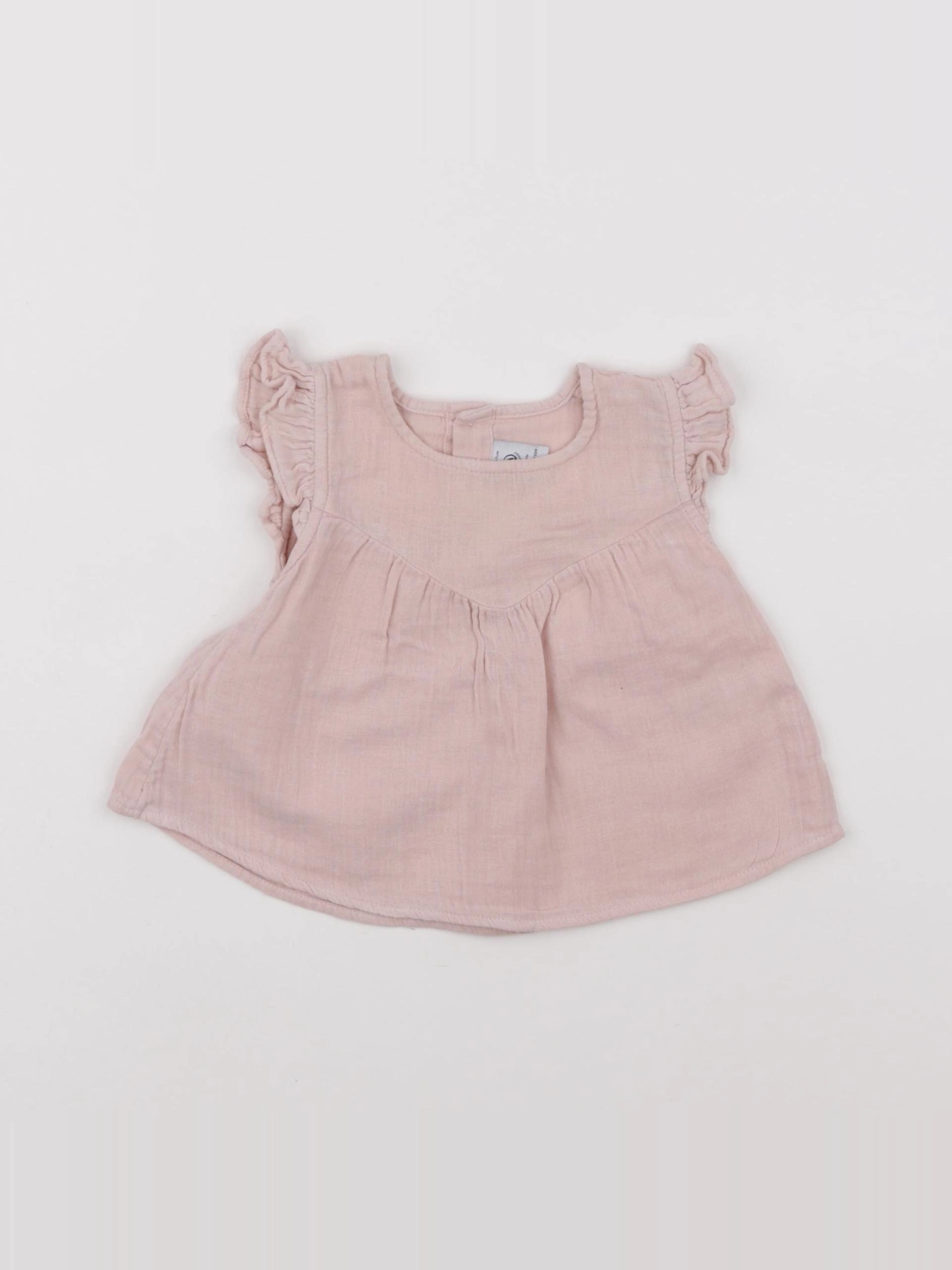Petit Bateau - blouse rose - 6 mois