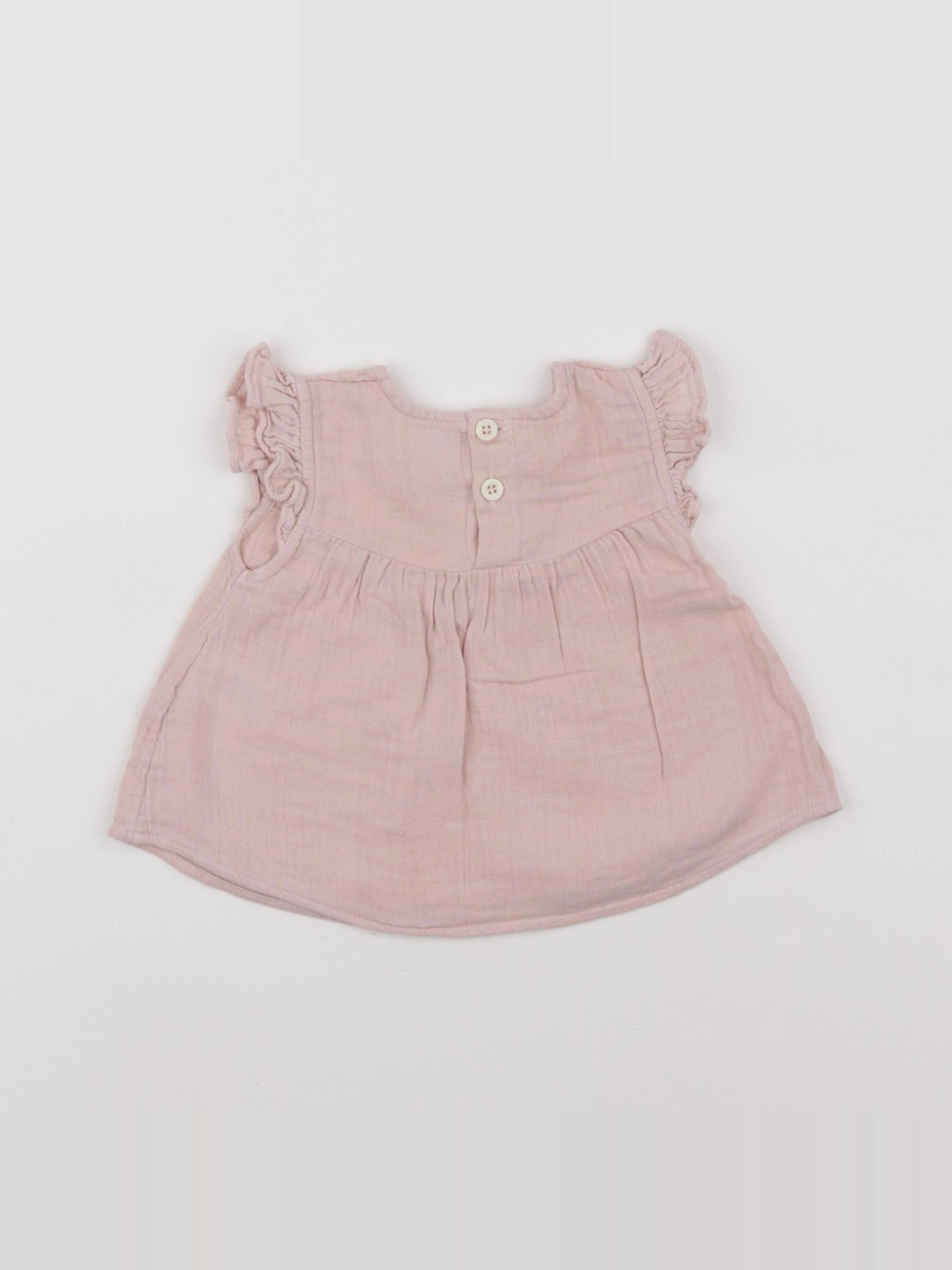 Petit Bateau - blouse rose - 6 mois