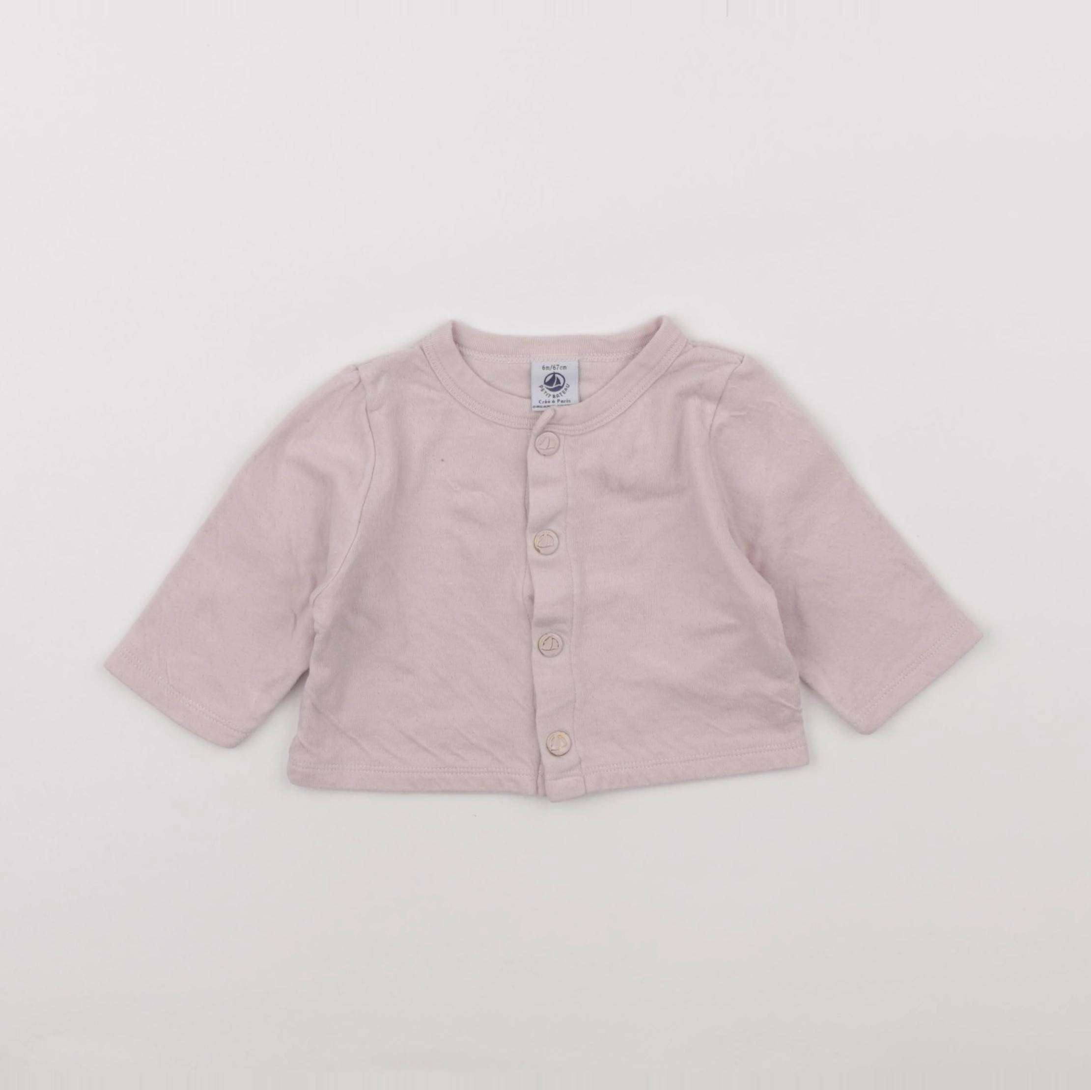 Petit Bateau - gilet rose - 6 mois