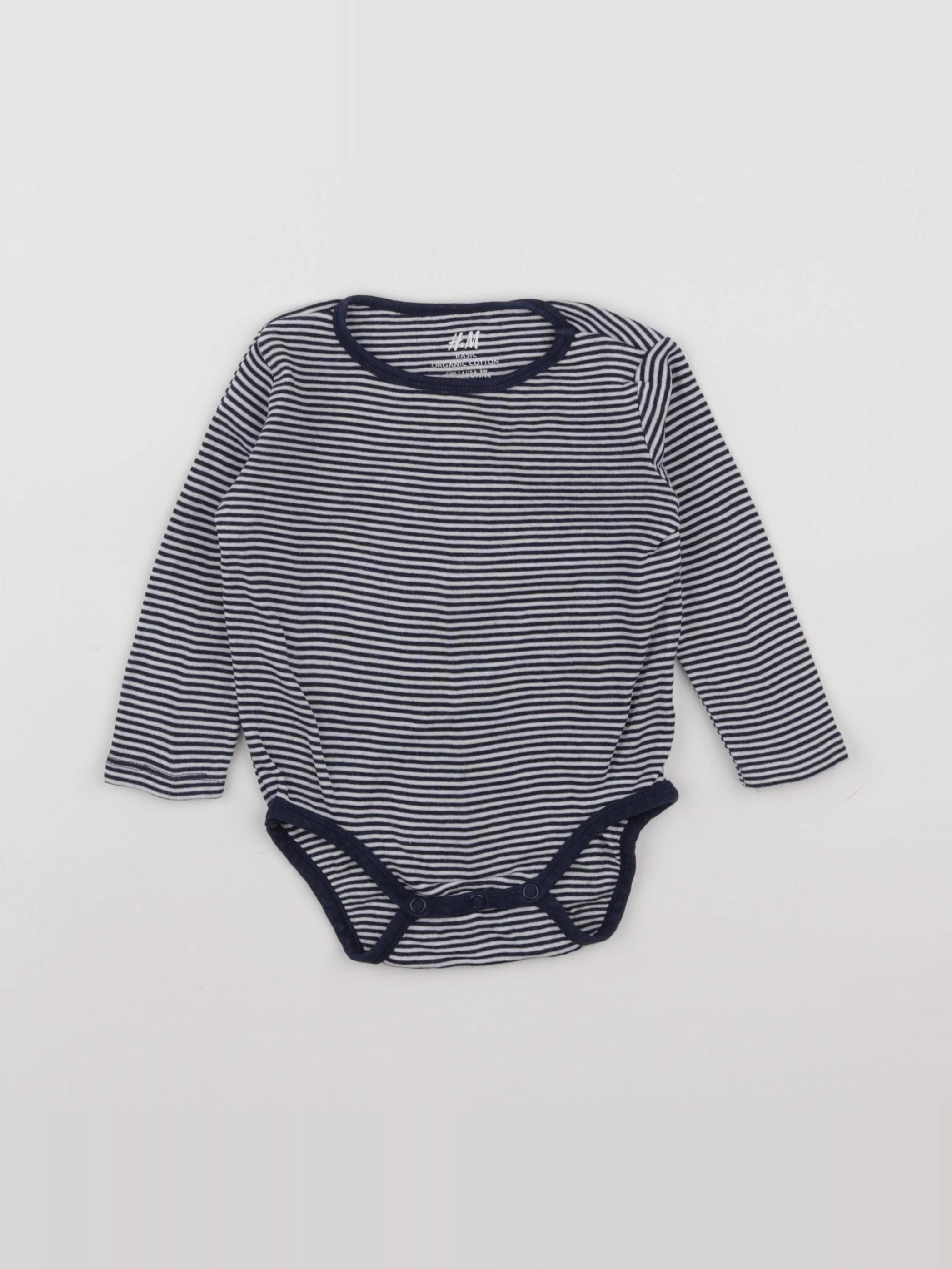 H&M - body bleu - 6/9 mois
