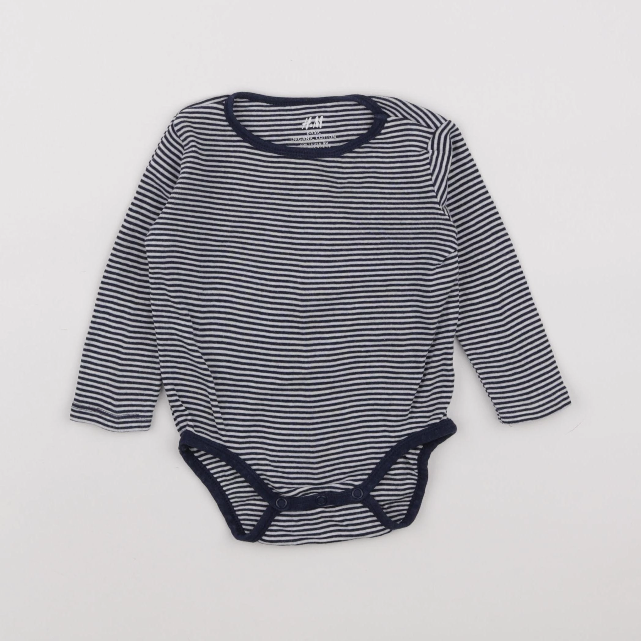 H&M - body bleu - 6/9 mois