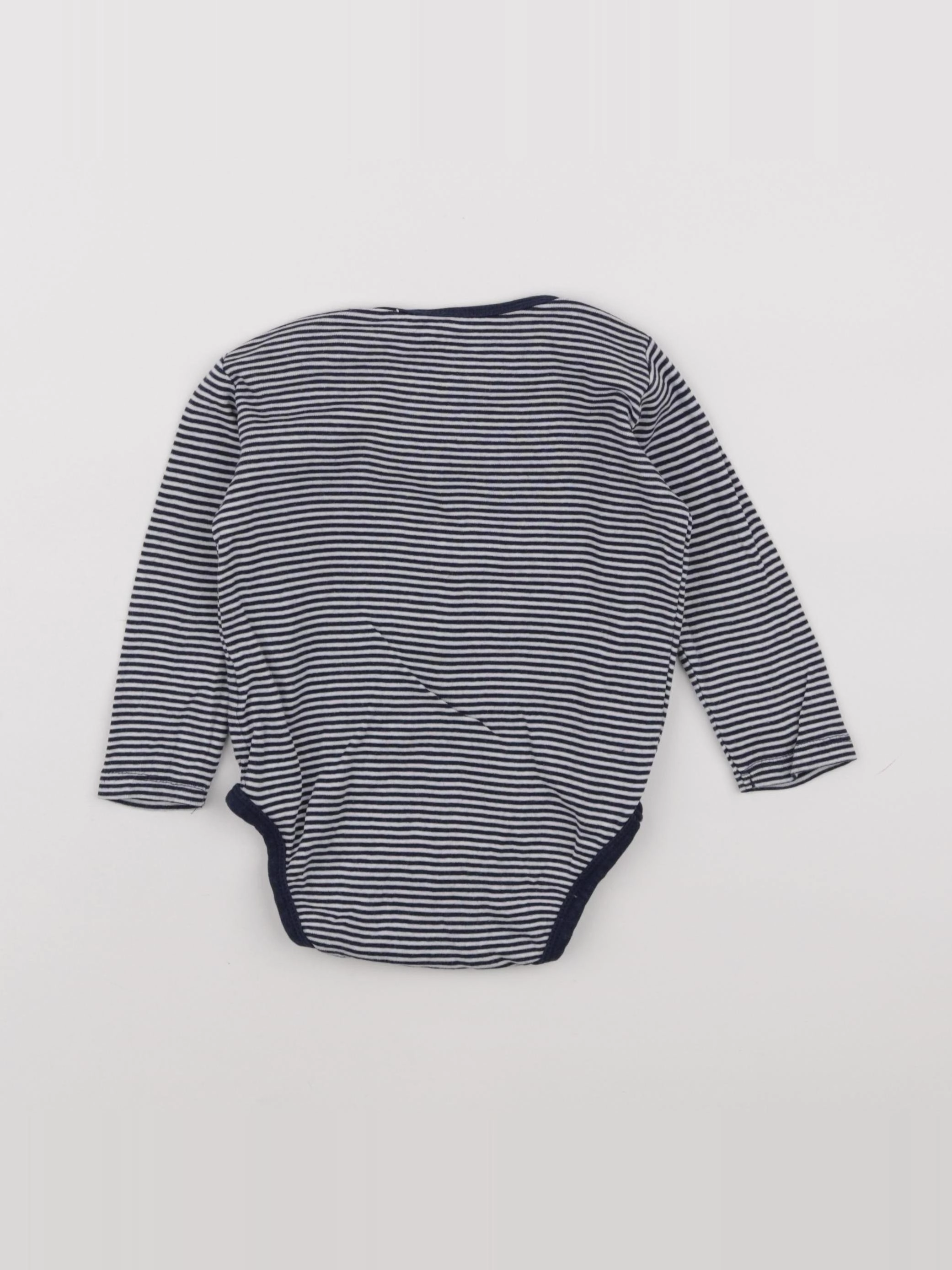 H&M - body bleu - 6/9 mois
