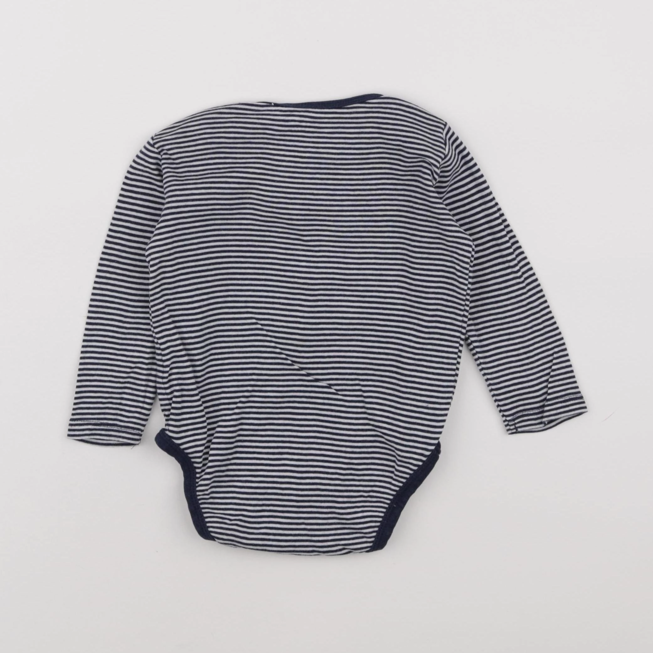 H&M - body bleu - 6/9 mois