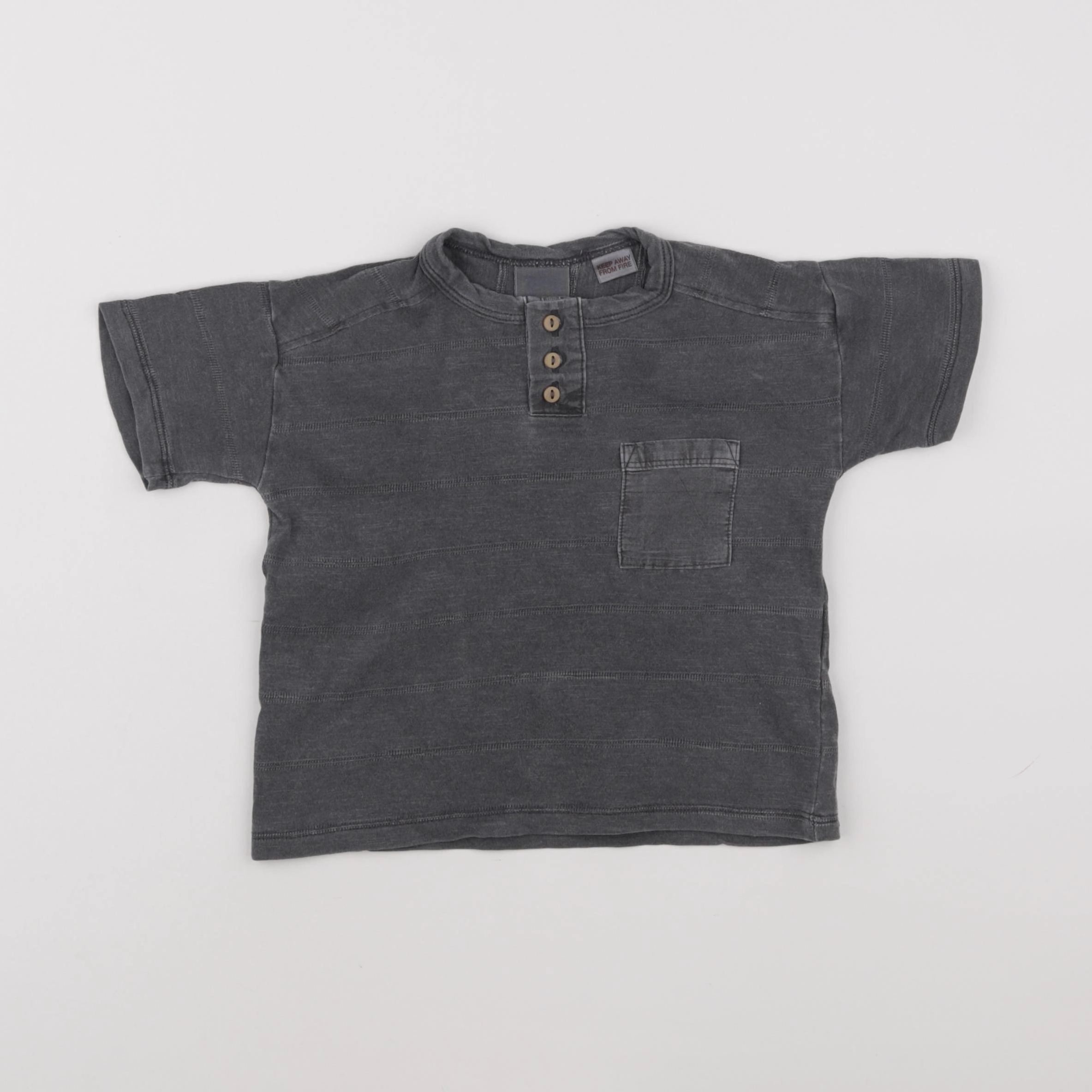 Zara - tee-shirt gris - 6/9 mois