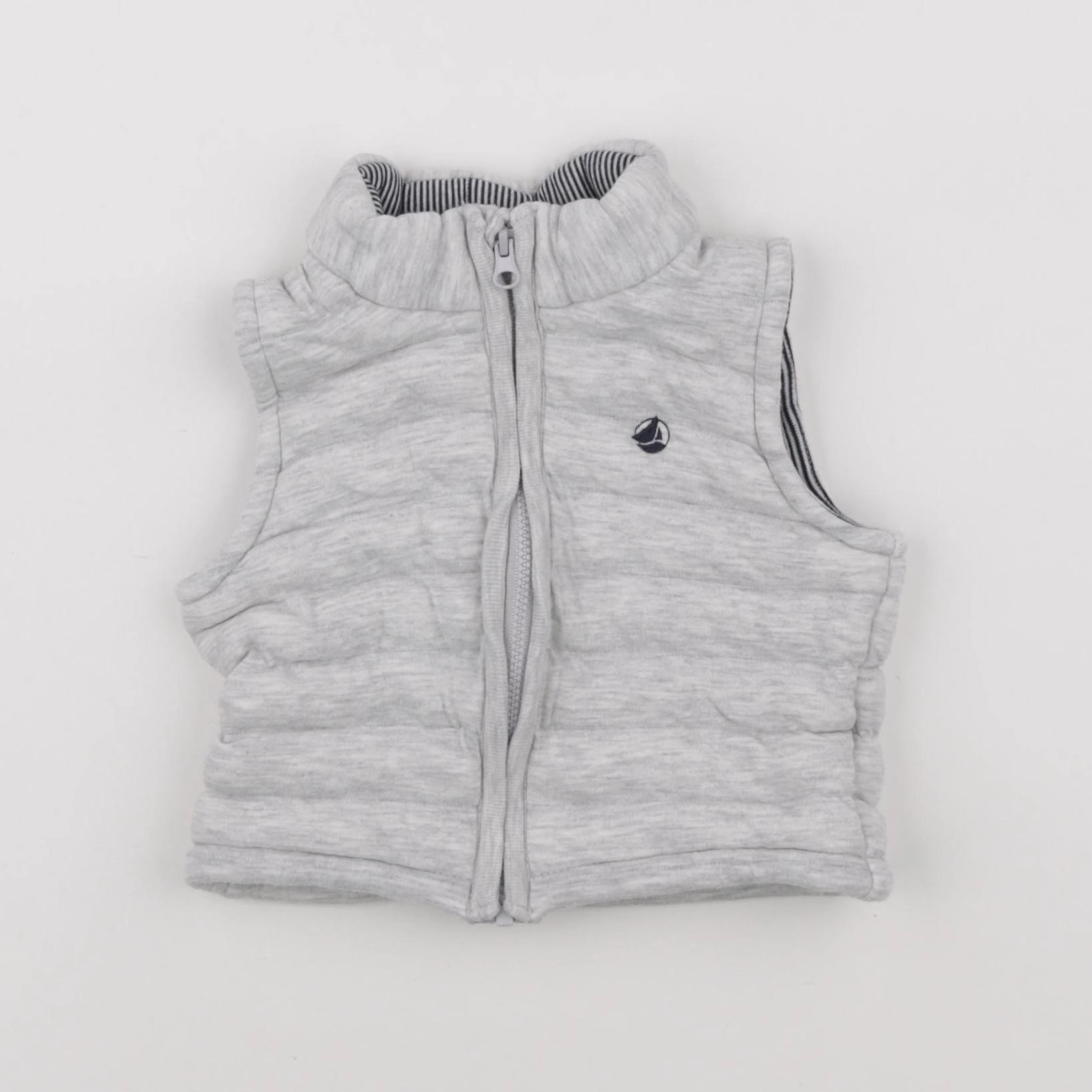 Petit Bateau - doudoune gris - 6 mois