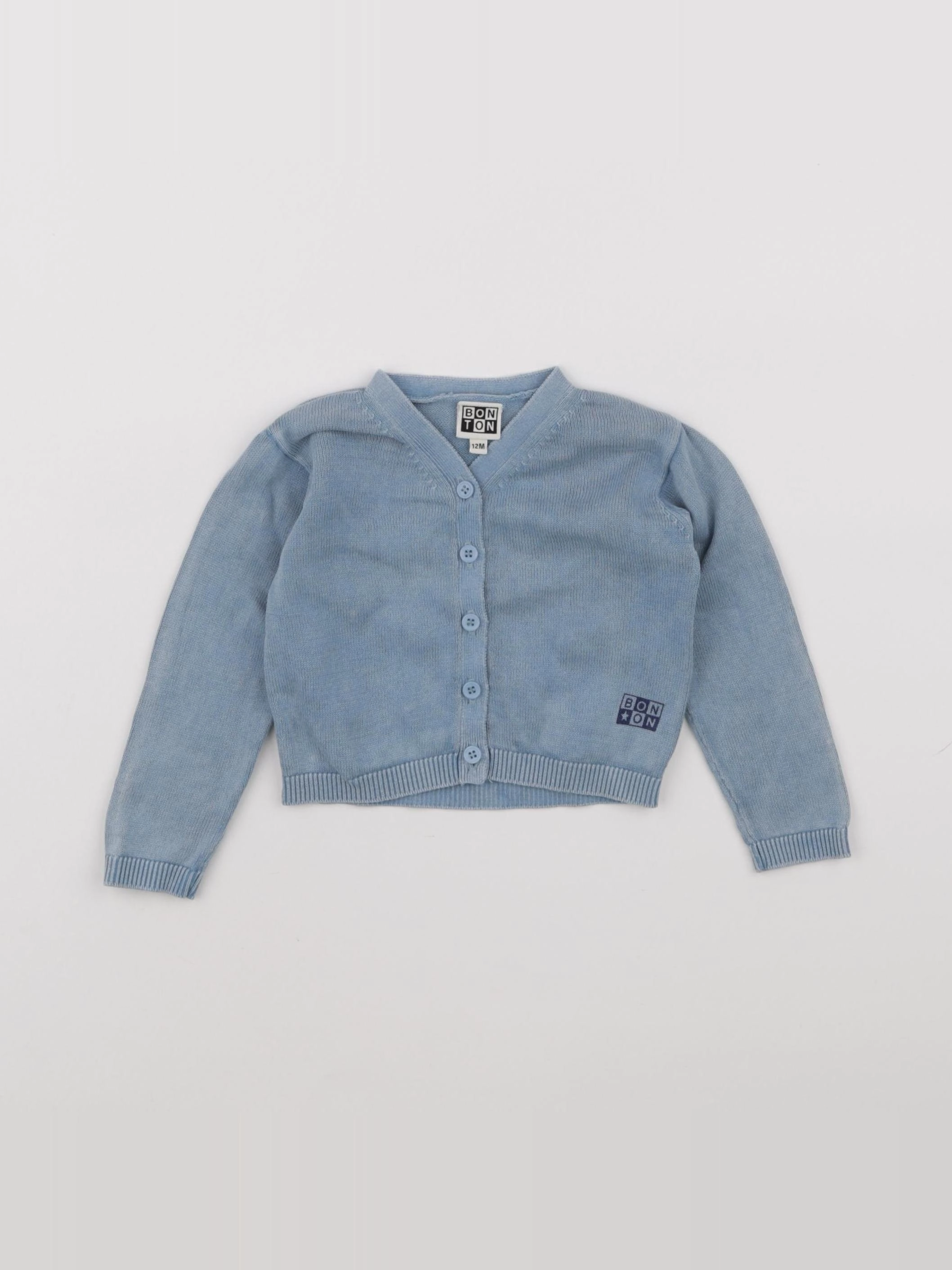 Bonton - gilet bleu - 12 mois
