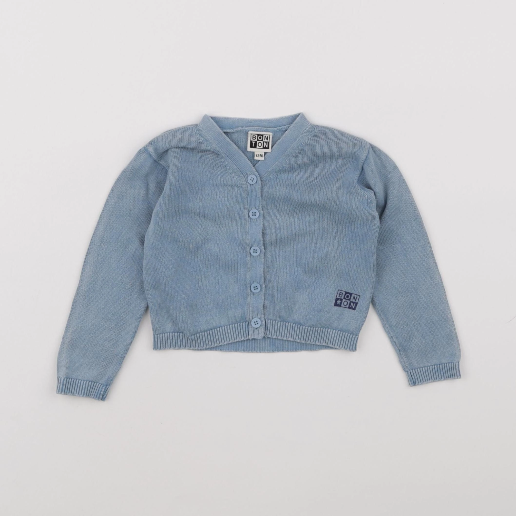 Bonton - gilet bleu - 12 mois