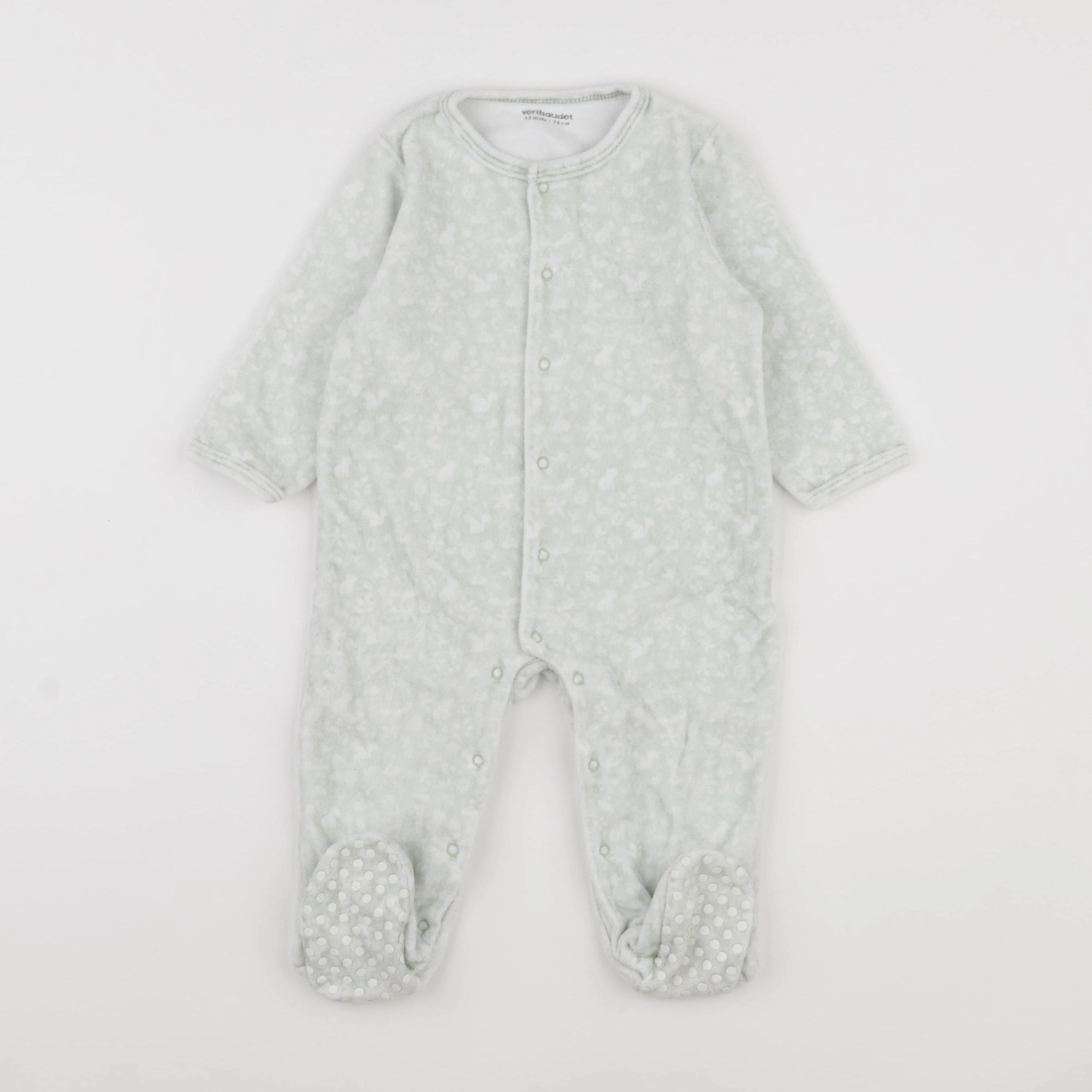 Vertbaudet - pyjama velours vert - 12 mois