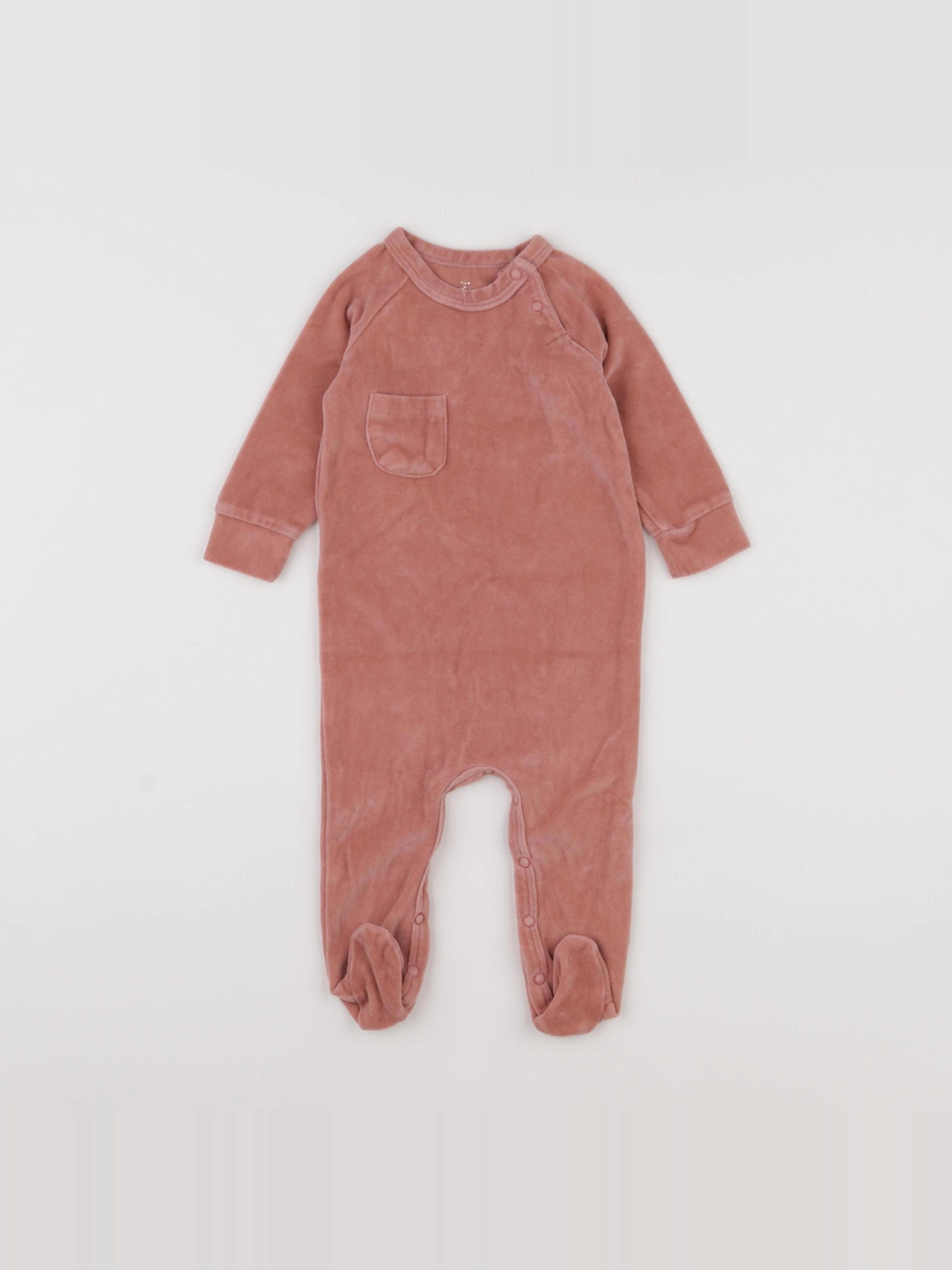 Fresk - pyjama velours rose - 3/6 mois