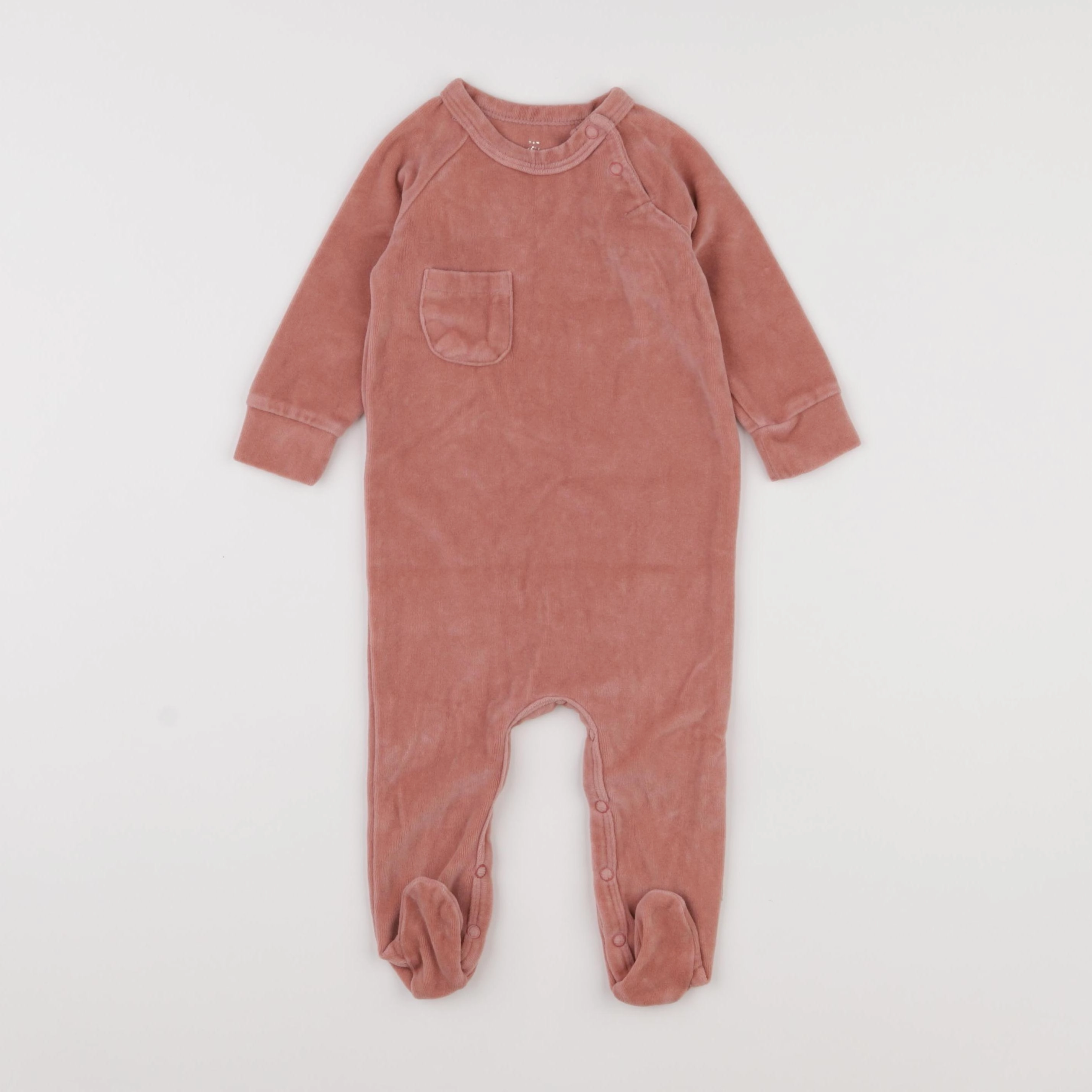 Fresk - pyjama velours rose - 3/6 mois