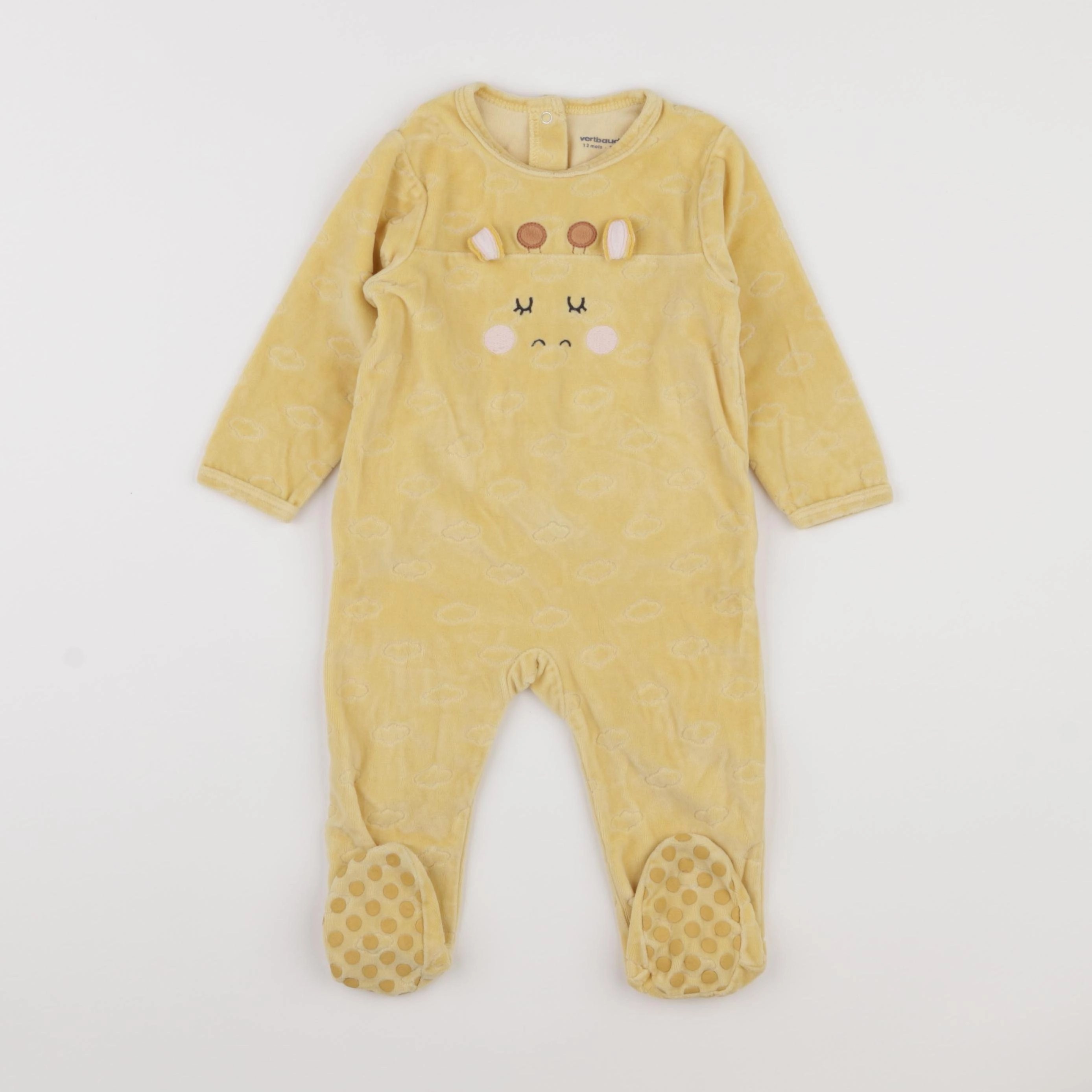 Vertbaudet - pyjama velours jaune - 12 mois