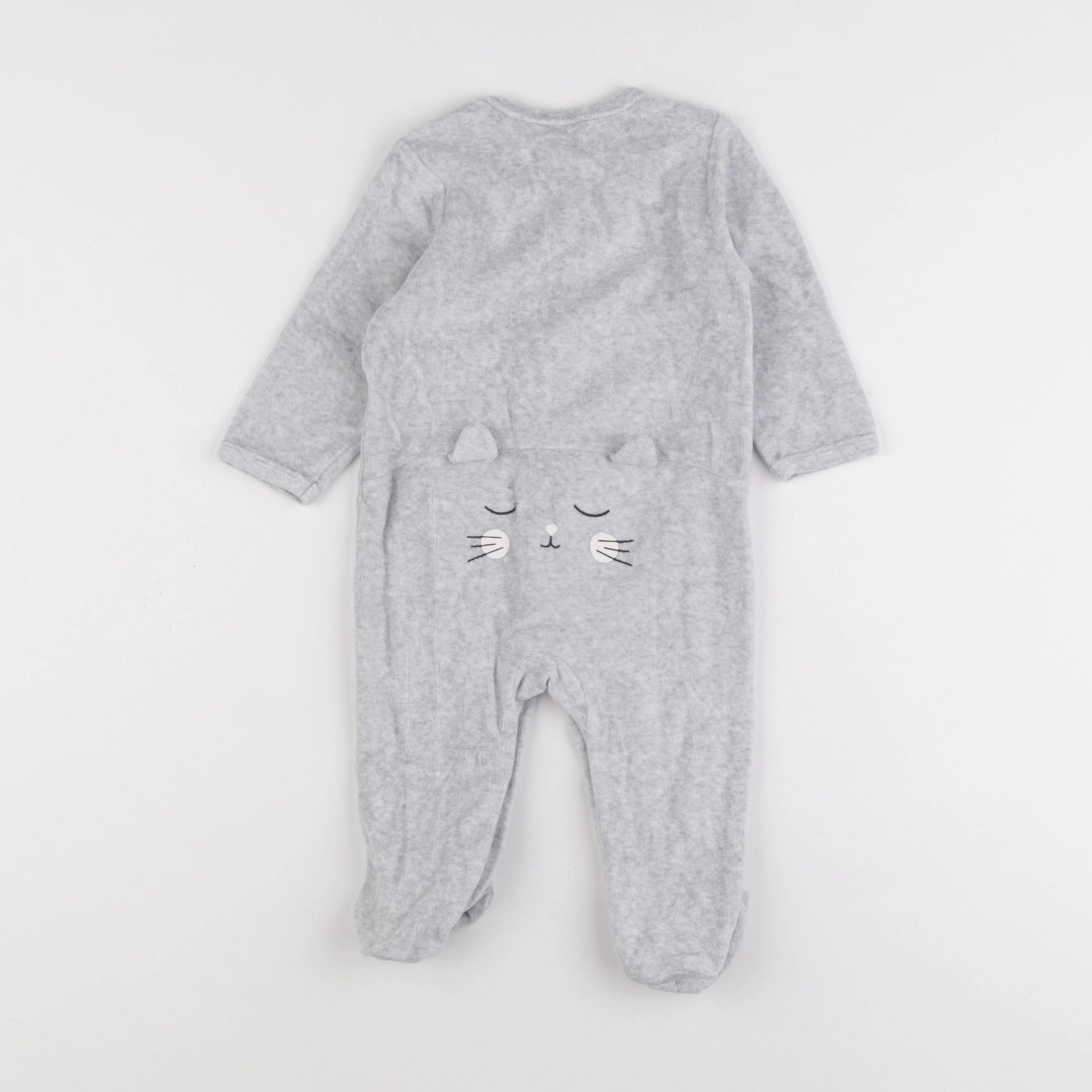 Vertbaudet - pyjama velours gris - 12 mois