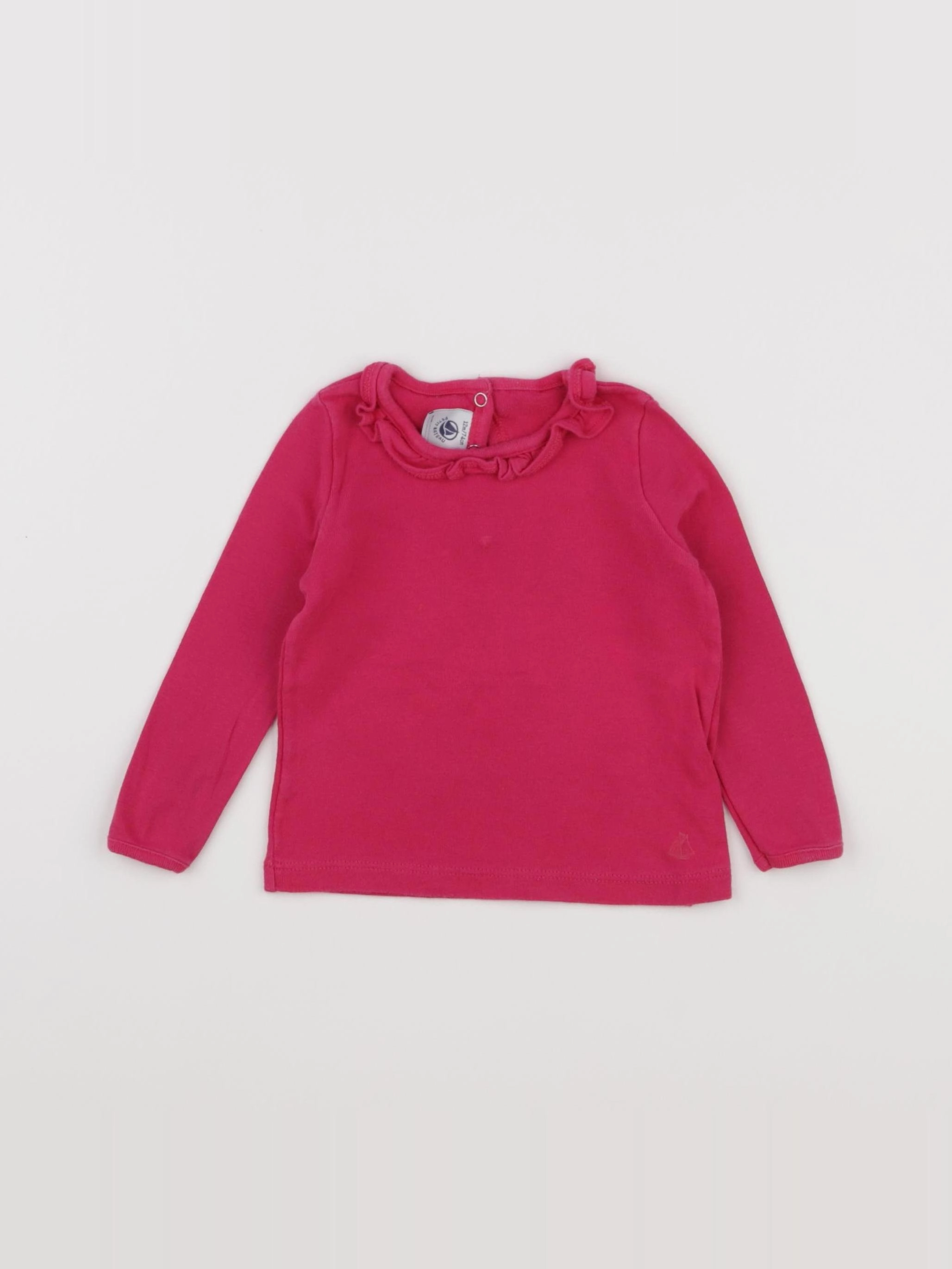 Petit Bateau - tee-shirt rose - 12 mois